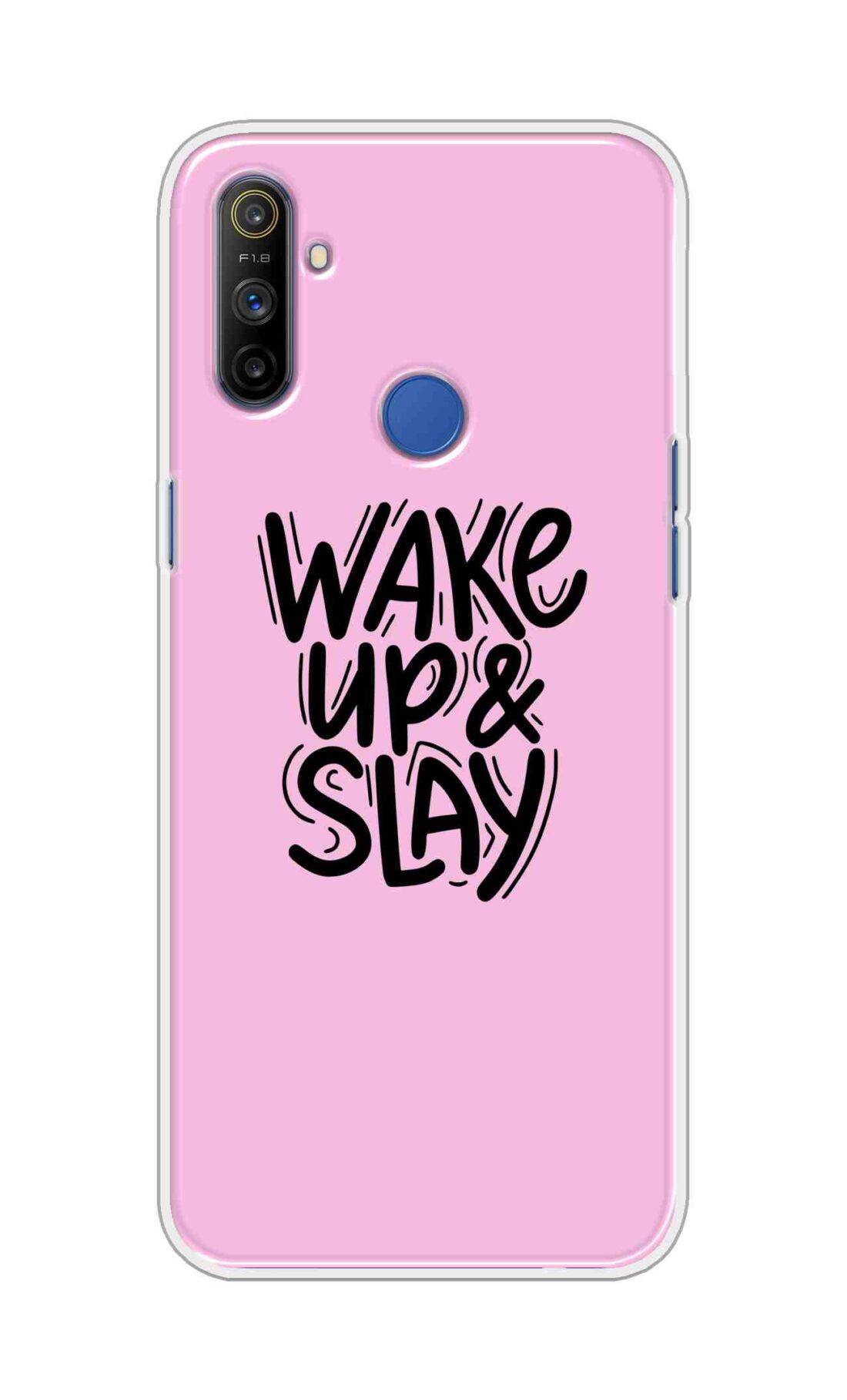Coberta Back Cover For Realme Narzo 10A Back Cover Stylish Case - Wake Up and Slay in Pink Design D16505
