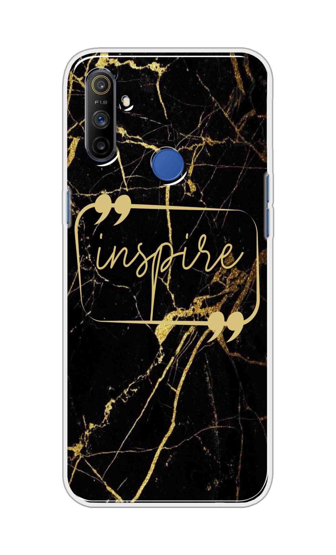 Coberta Back Cover For Realme Narzo 10A Back Cover Stylish Case - Inspire in Golden Marble Design D16509