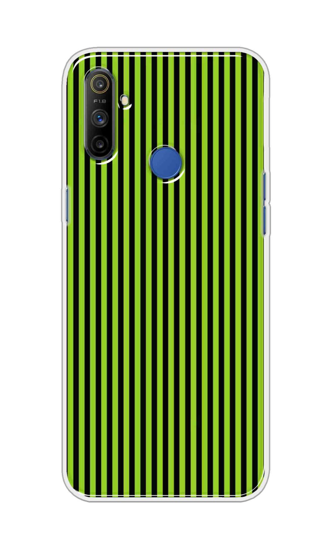 Coberta Back Cover For Realme Narzo 10A Back Cover Stylish Case - Green and Black Liner Design D16511