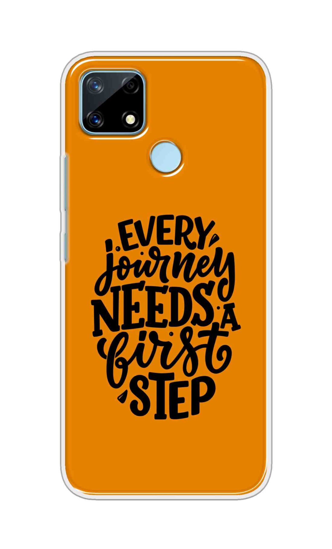 Coberta Back Cover For Realme Narzo 20 Back Cover Stylish Case - Every Journey Needs a First Step in Orange Design D16503