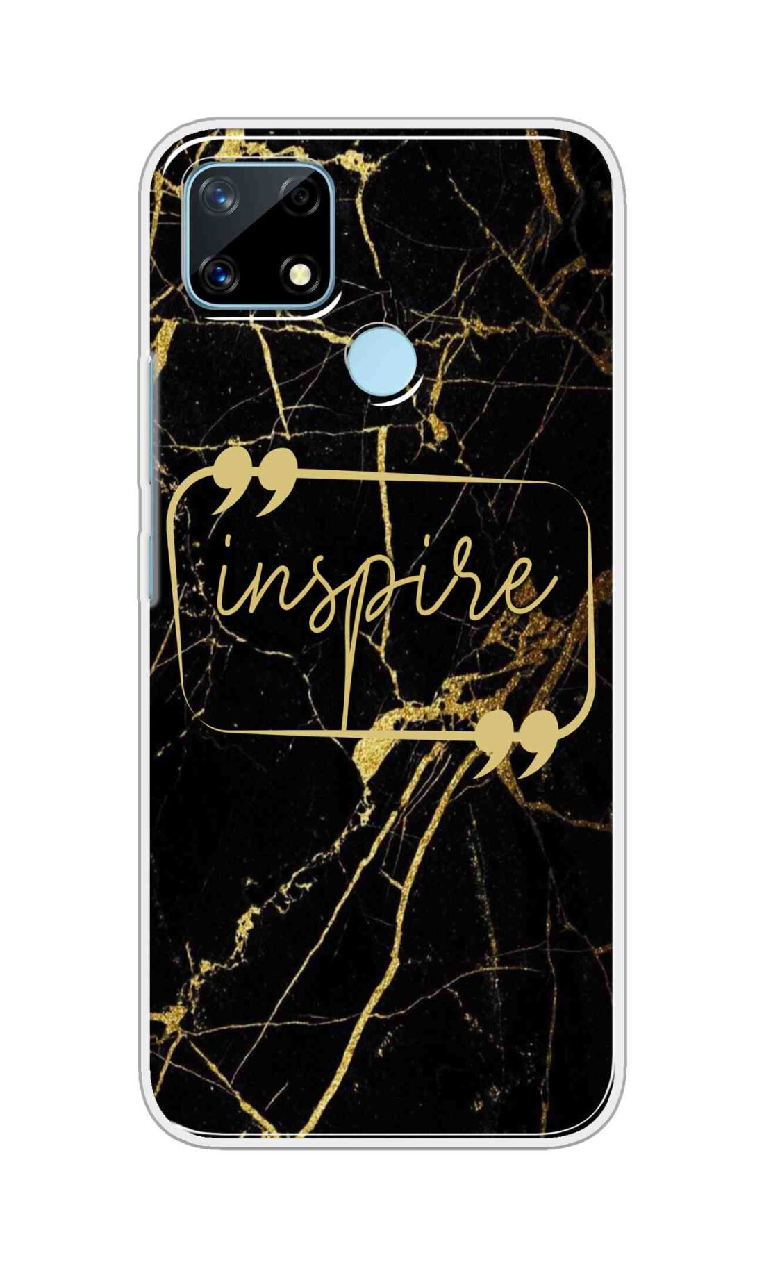 Coberta Back Cover For Realme Narzo 20 Back Cover Stylish Case - Inspire in Golden Marble Design D16509