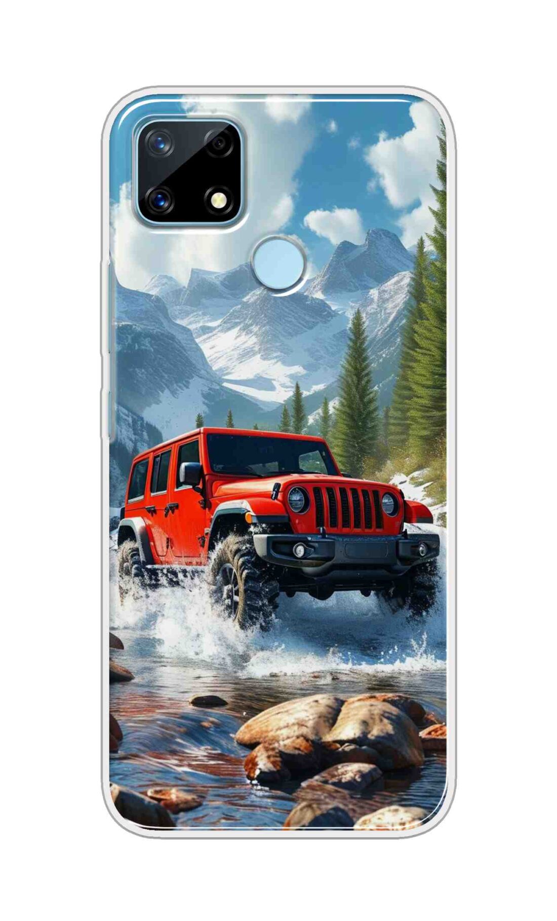 Coberta Back Cover For Realme Narzo 20 Back Cover Stylish Case - Red Car in Nature Design D16513
