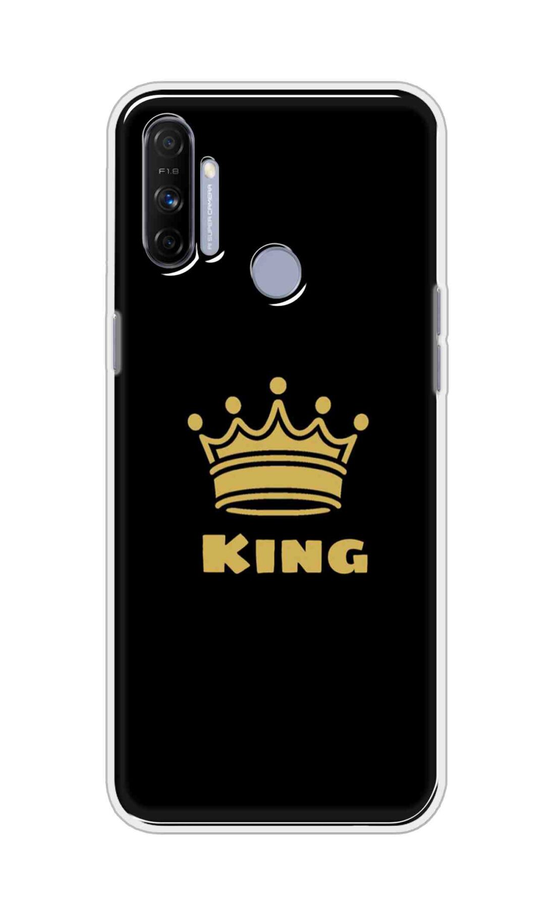 Coberta Back Cover For Realme Narzo 20A Back Cover Stylish Case - King Texts in Black Design D11092