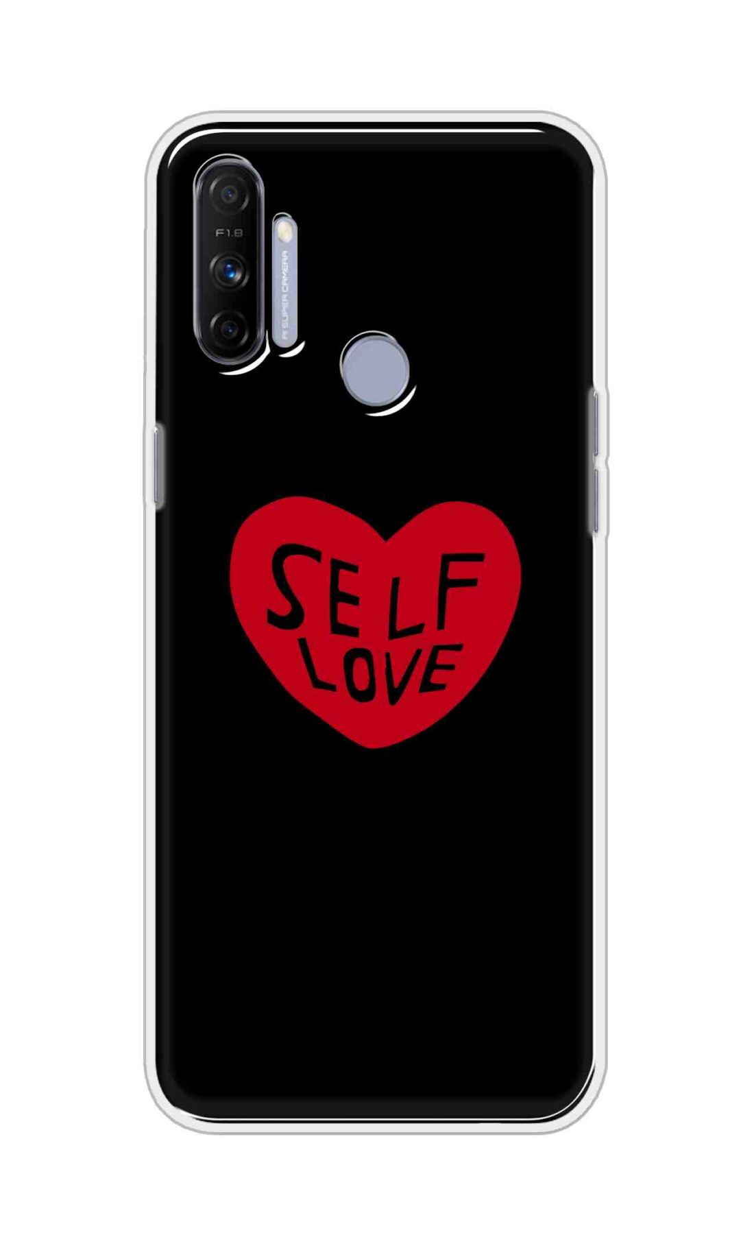 Coberta Back Cover For Realme Narzo 20A Back Cover Stylish Case - Self Love Heart in Black Design D16516