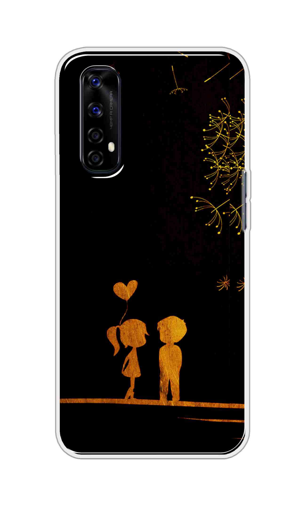 Coberta Back Cover For Realme Narzo 20 Pro Back Cover Stylish Case - Girl and Boy Love in Black Design D11017