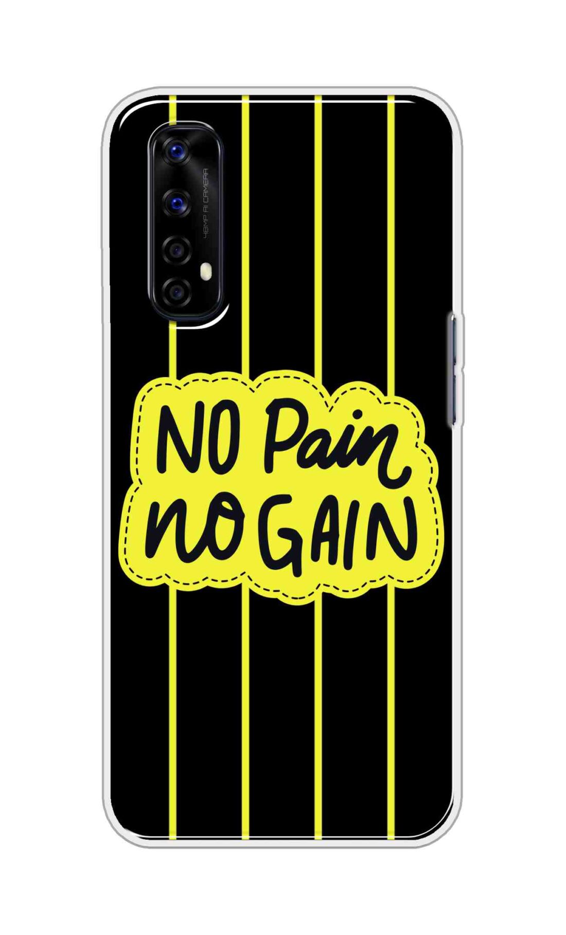 Coberta Back Cover For Realme Narzo 20 Pro Back Cover Stylish Case - No Pain No Gain in Yellow Design D16508
