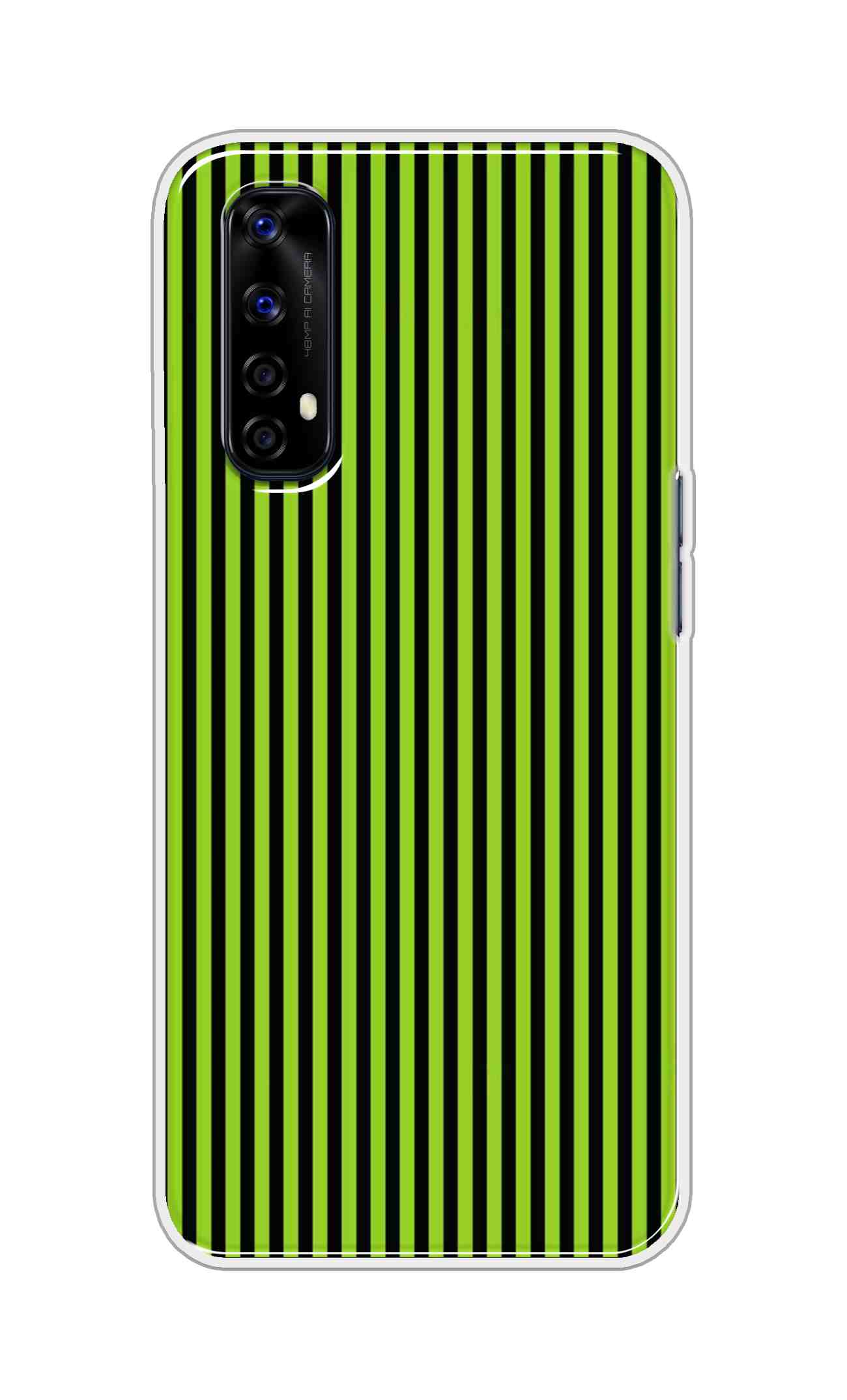 Coberta Back Cover For Realme Narzo 20 Pro Back Cover Stylish Case - Green and Black Liner Design D16511