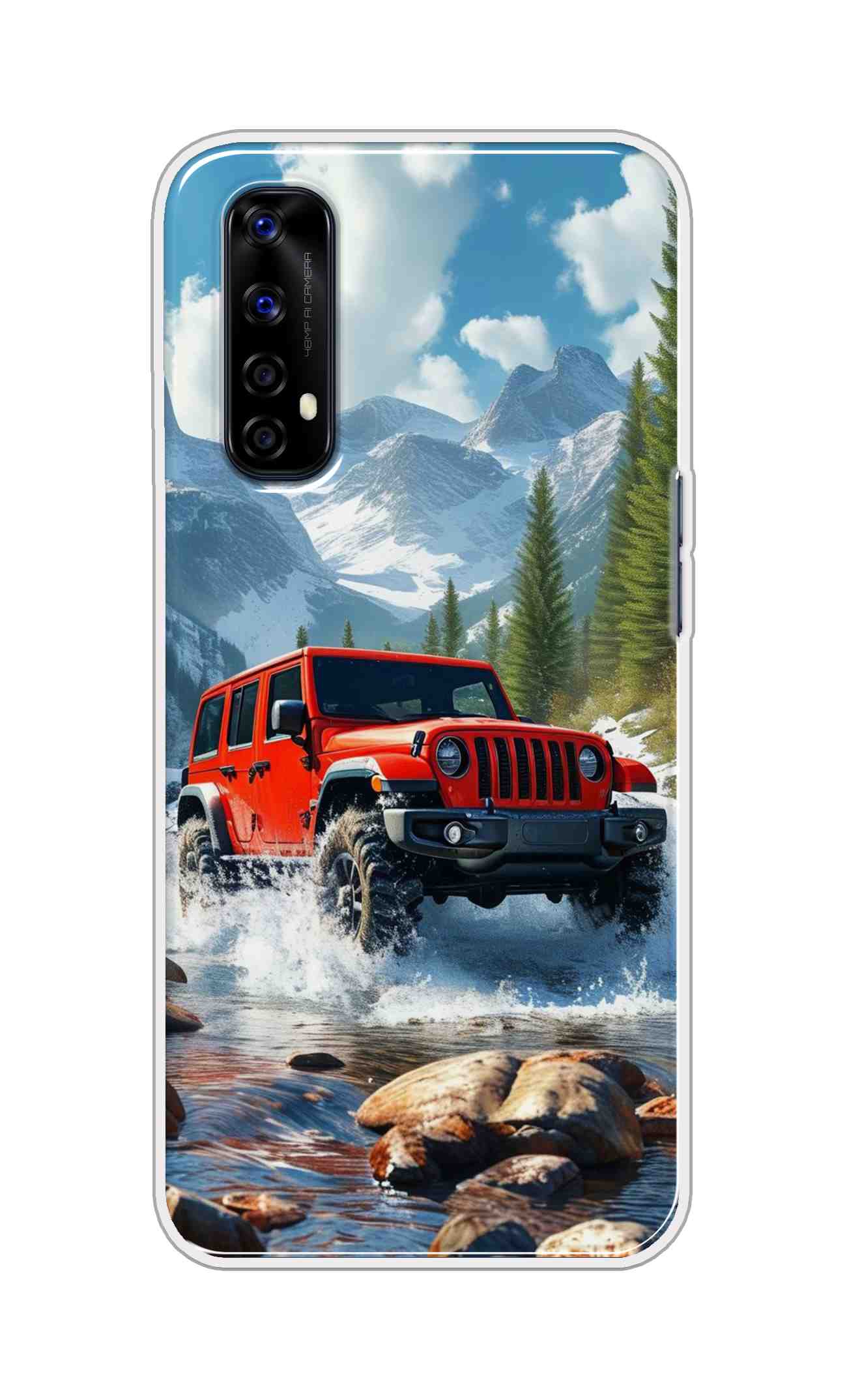 Coberta Back Cover For Realme Narzo 20 Pro Back Cover Stylish Case - Red Car in Nature Design D16513