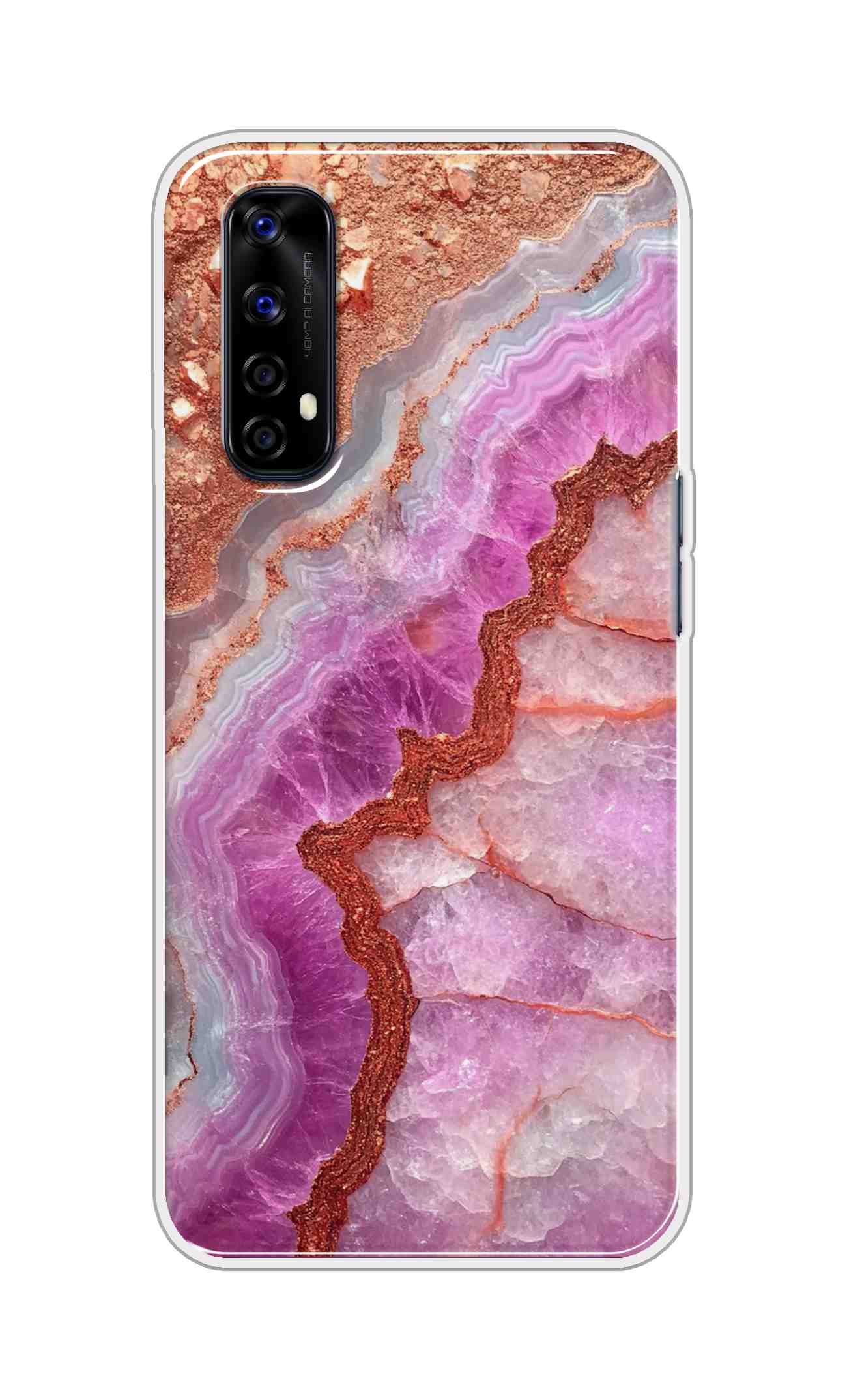 Coberta Back Cover For Realme Narzo 20 Pro Back Cover Stylish Case - Multicolour Marble Design D16532