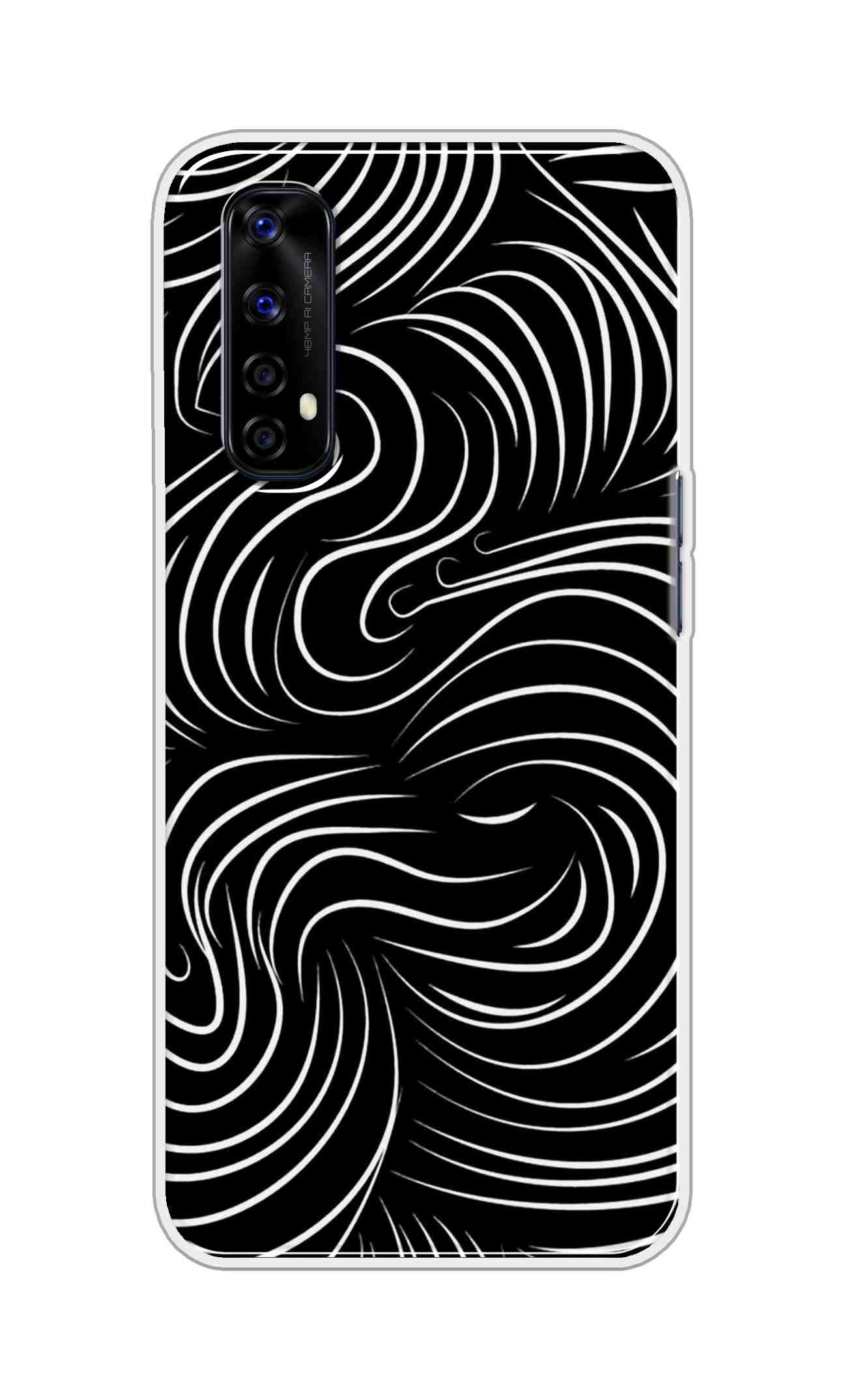 Coberta Back Cover For Realme Narzo 20 Pro Back Cover Stylish Case - White Curves Design D16552