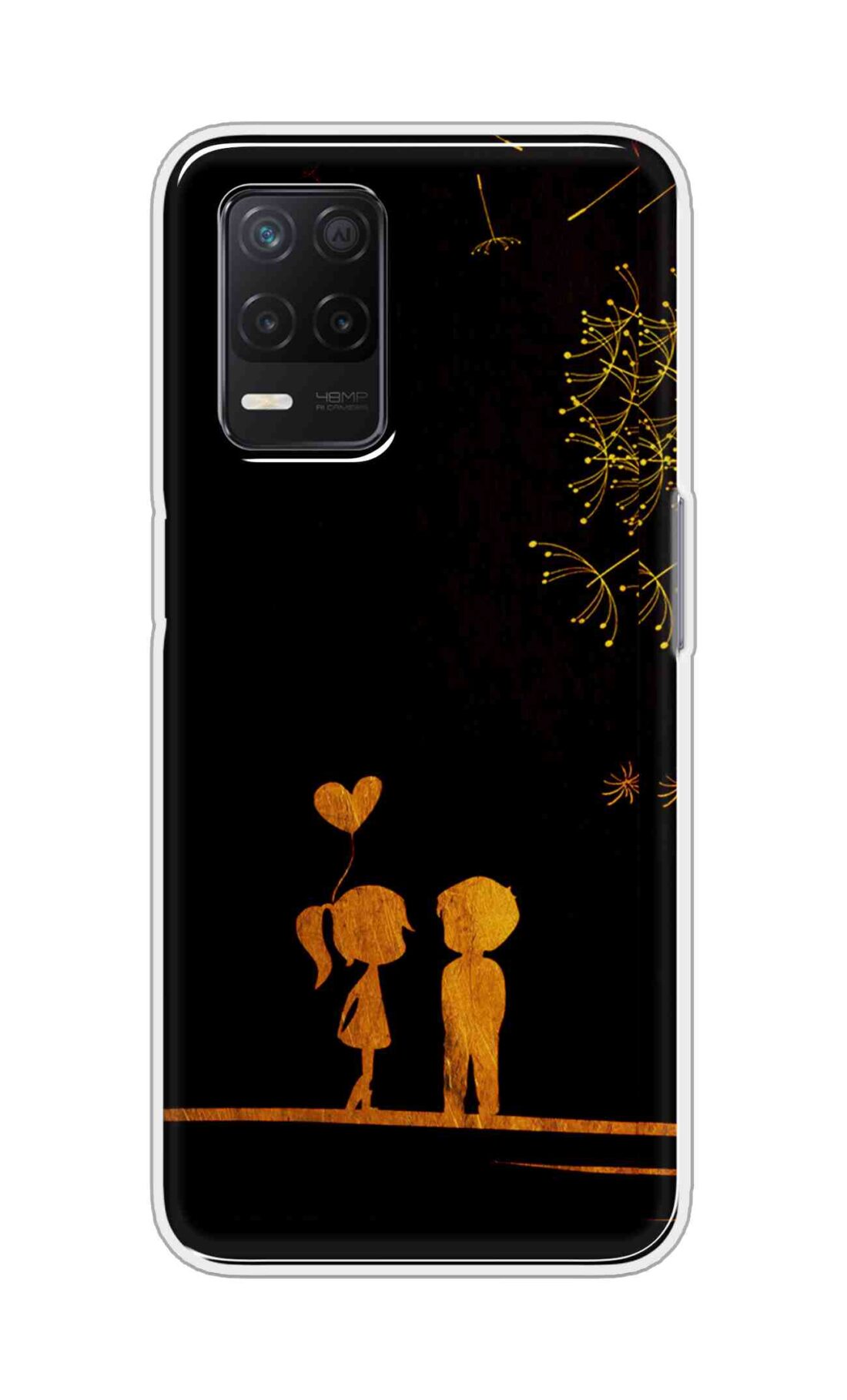 Coberta Back Cover For Realme Narzo 30 5G Back Cover Stylish Case - Girl and Boy Love in Black Design D11017