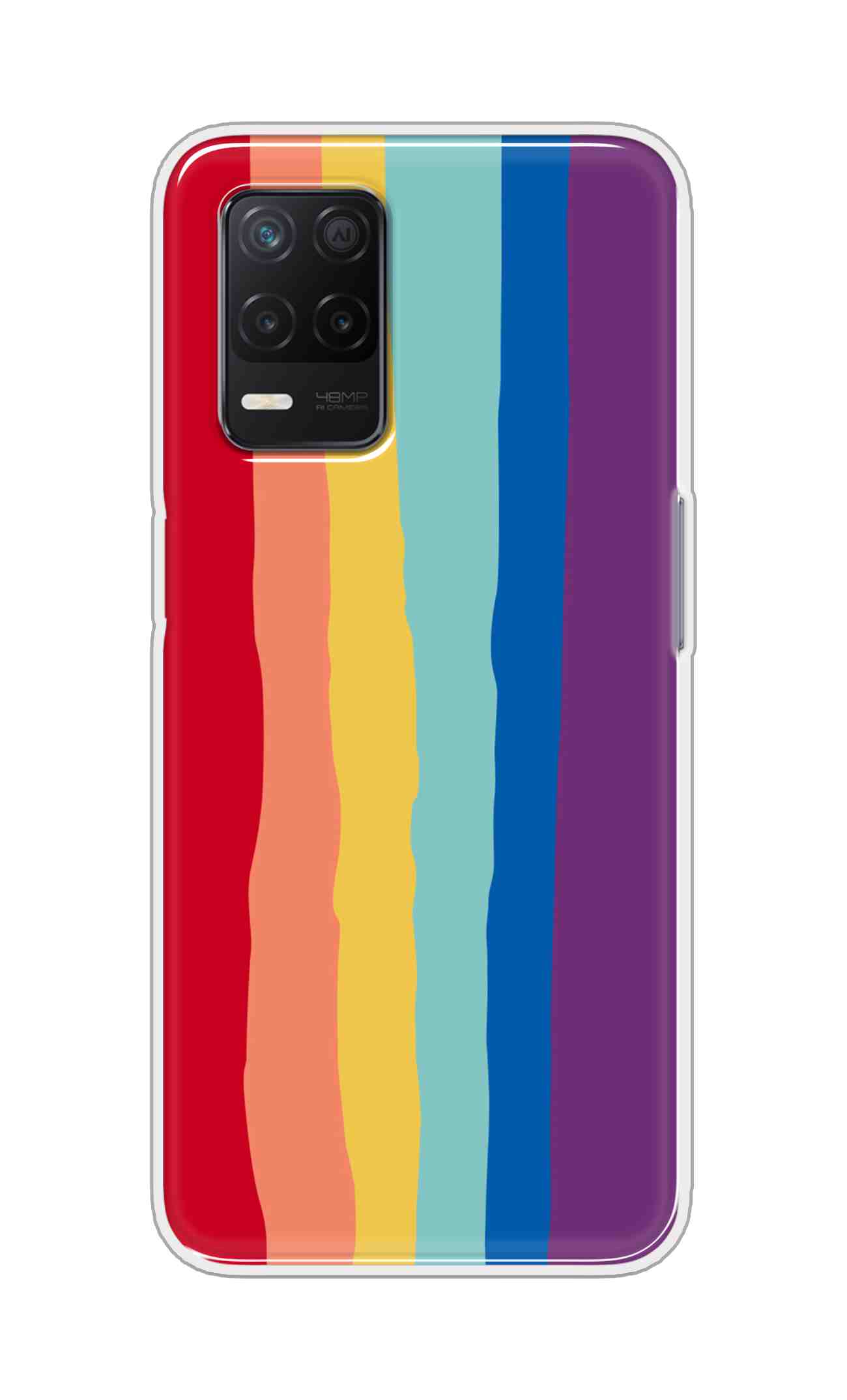 Coberta Back Cover For Realme Narzo 30 5G Back Cover Stylish Case - Colourful Rainbow Design D13201