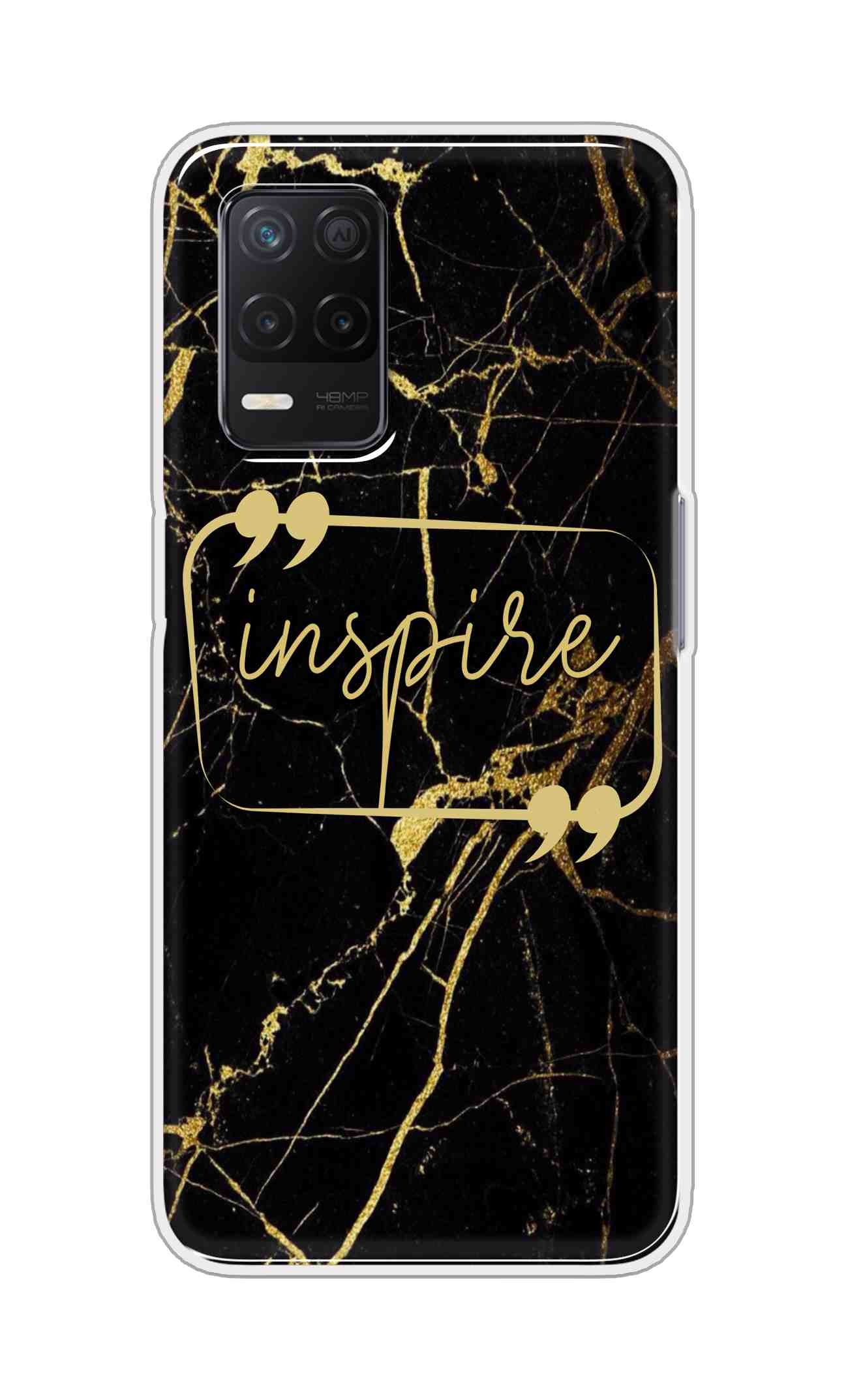 Coberta Back Cover For Realme Narzo 30 5G Back Cover Stylish Case - Inspire in Golden Marble Design D16509
