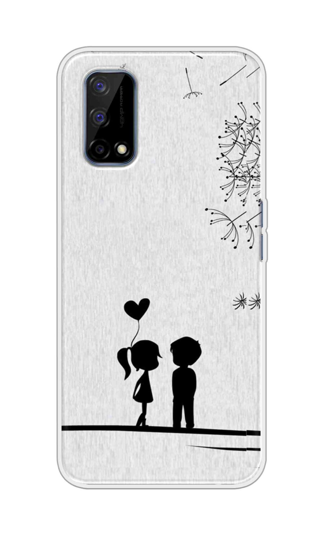 Coberta Back Cover For Realme Narzo 30 Pro Back Cover Stylish Case - Girl and Boy Love in White Design D11018