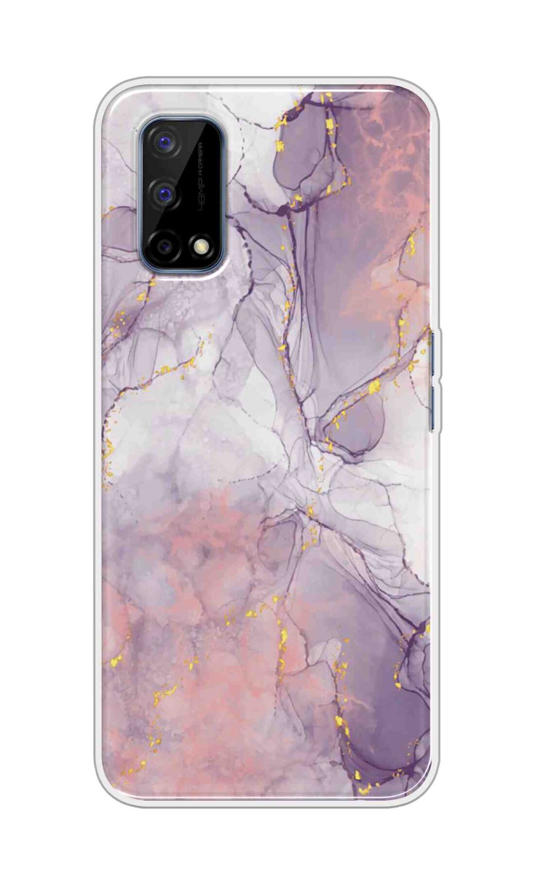 Coberta Back Cover For Realme Narzo 30 Pro Back Cover Stylish Case - Light Marble with Golden Design D16162