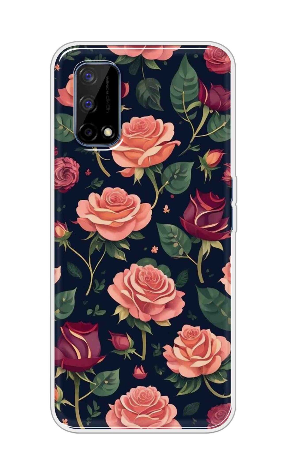 Coberta Back Cover For Realme Narzo 30 Pro Back Cover Stylish Case - Pink and Red Rose Design D16271