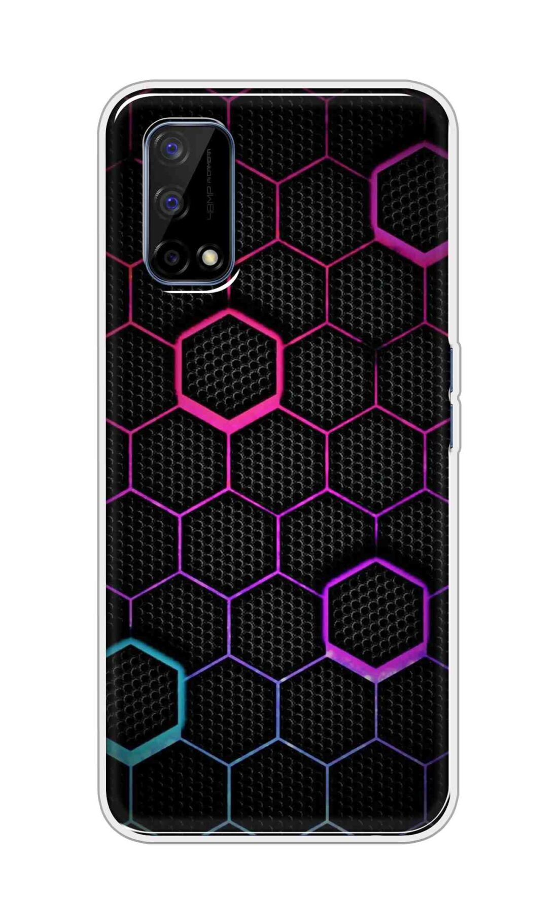 Coberta Back Cover For Realme Narzo 30 Pro Back Cover Stylish Case - Multicolour Hexogan Pattern Design D16451