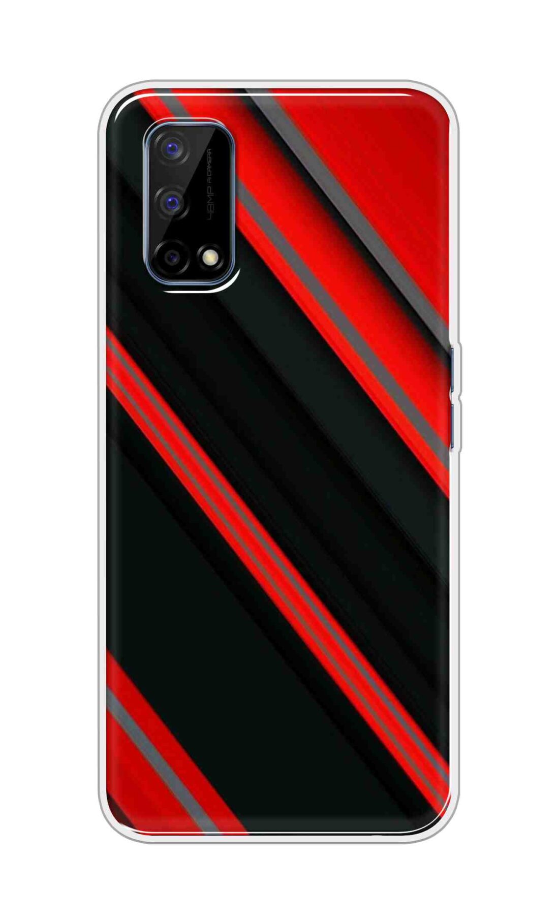 Coberta Back Cover For Realme Narzo 30 Pro Back Cover Stylish Case - Red and Black 3D Pattern Design D16461