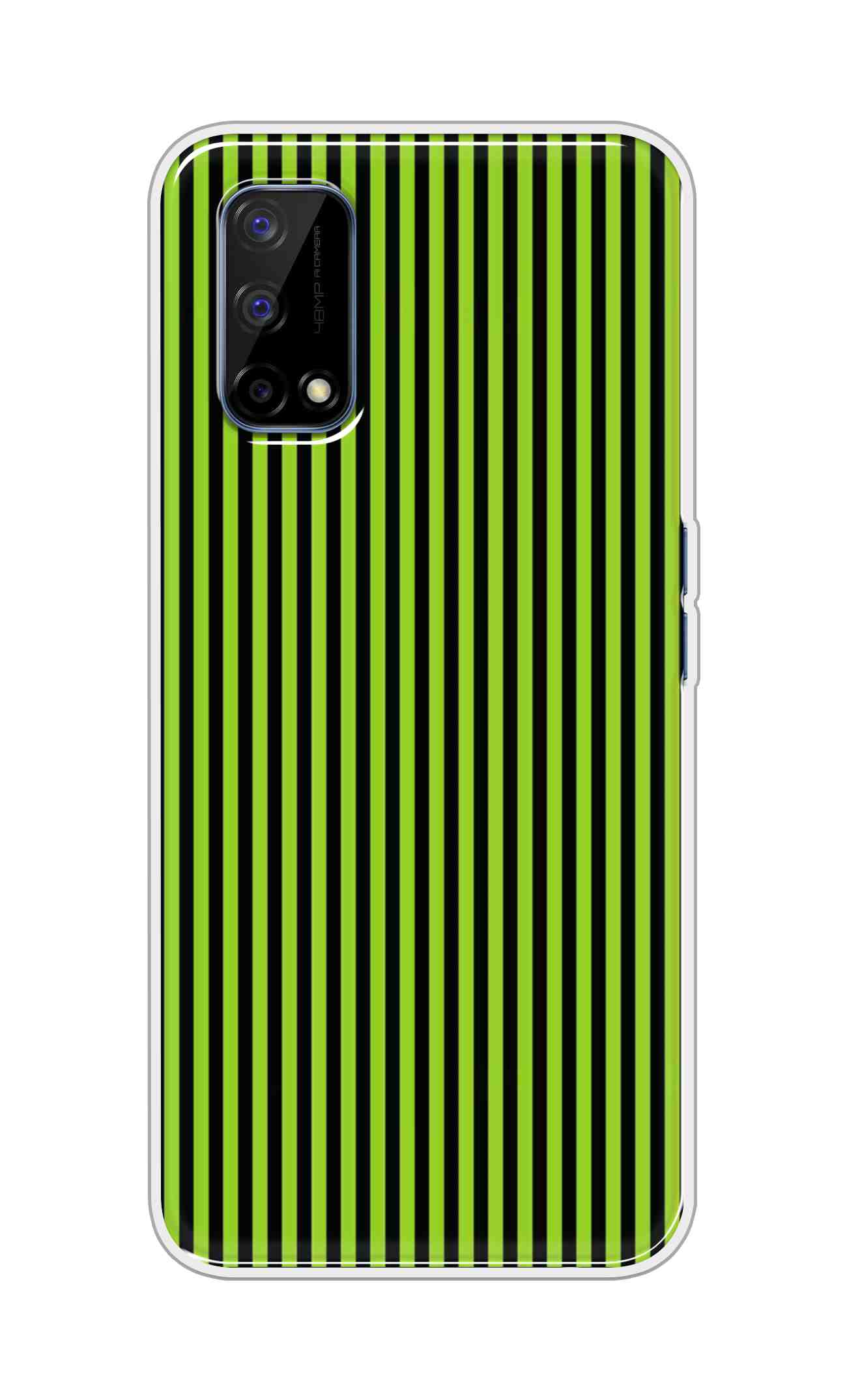Coberta Back Cover For Realme Narzo 30 Pro Back Cover Stylish Case - Green and Black Liner Design D16511