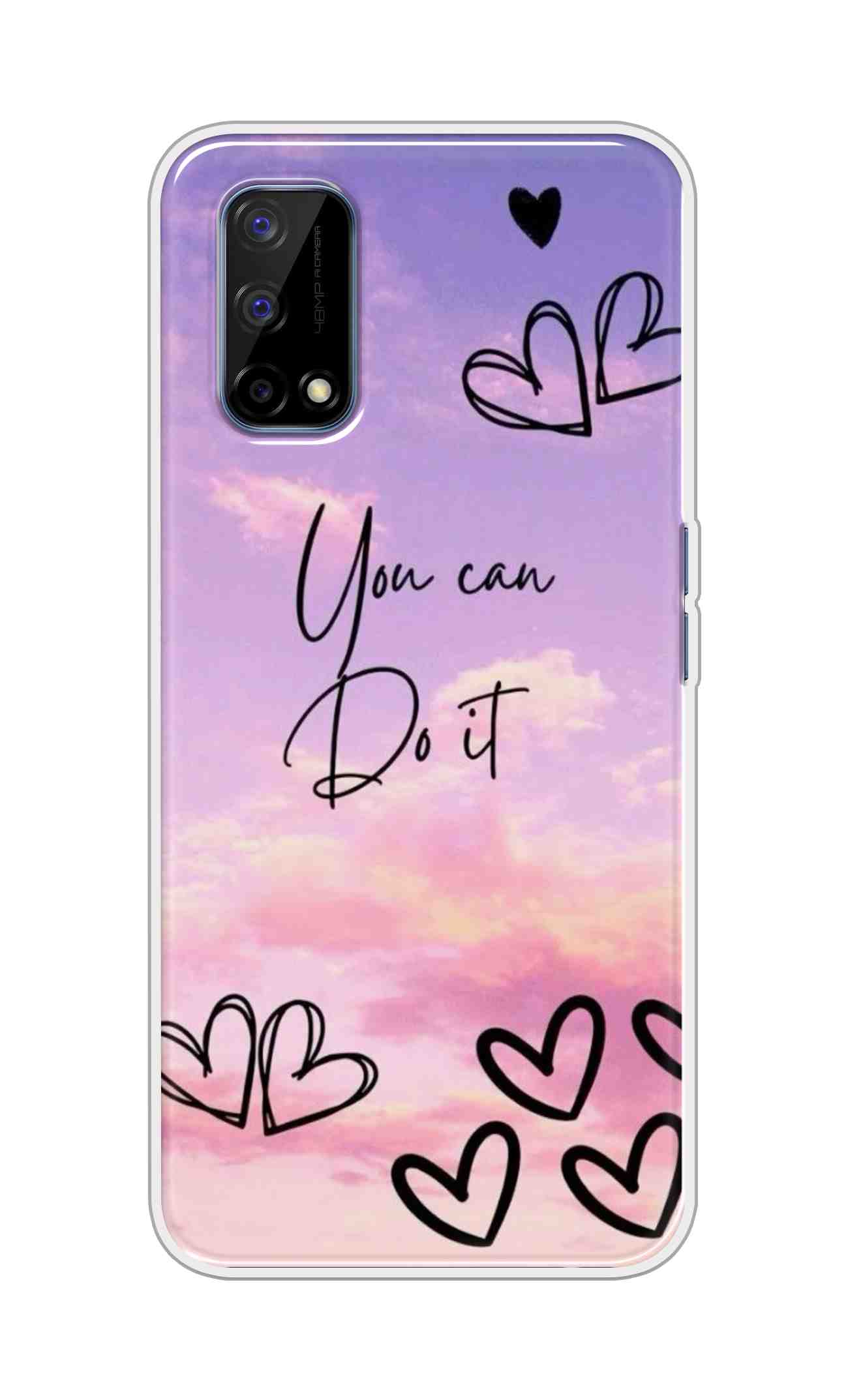 Coberta Back Cover For Realme Narzo 30 Pro Back Cover Stylish Case - You Can Do It and Hearts Design D16539