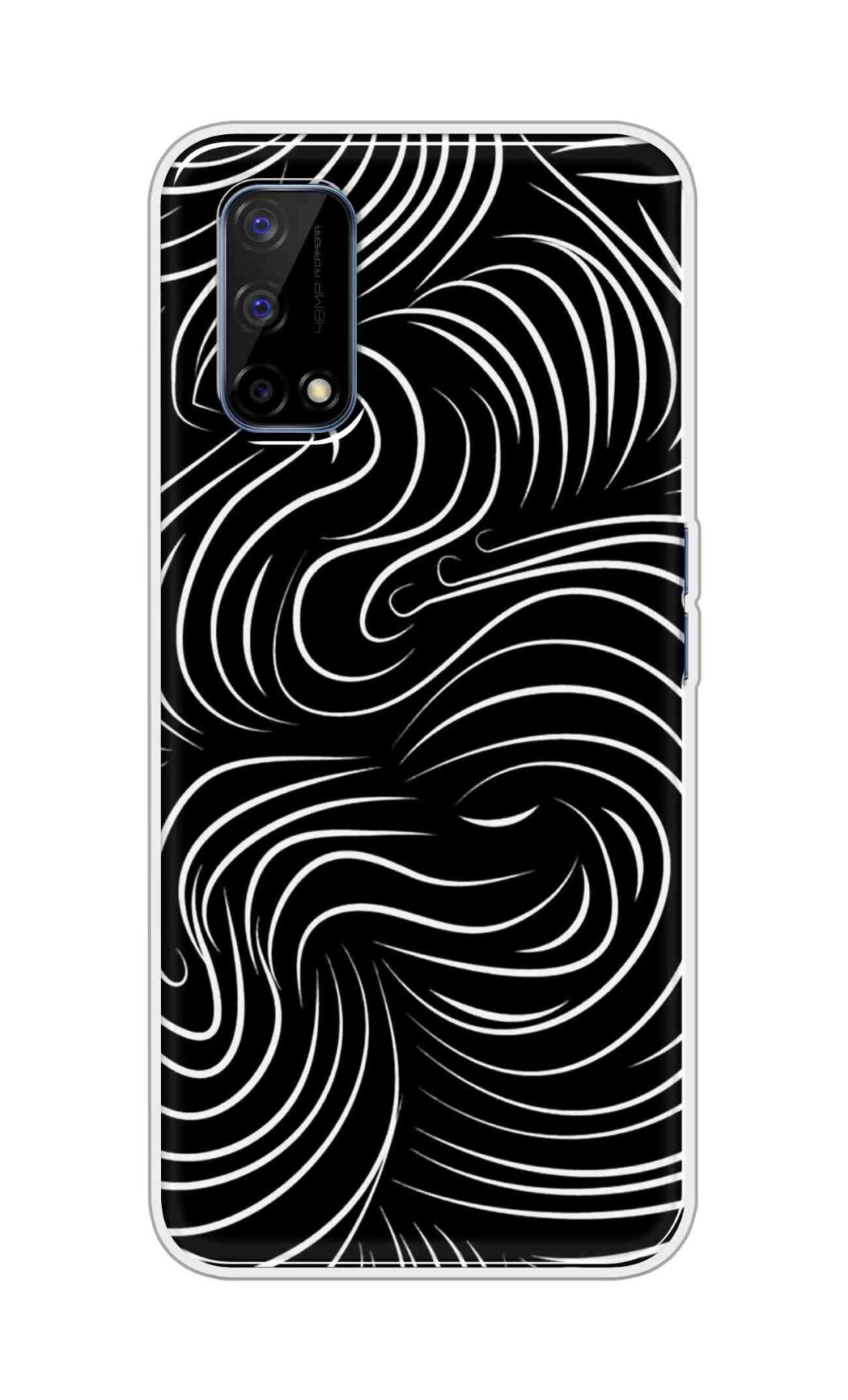 Coberta Back Cover For Realme Narzo 30 Pro Back Cover Stylish Case - White Curves Design D16552