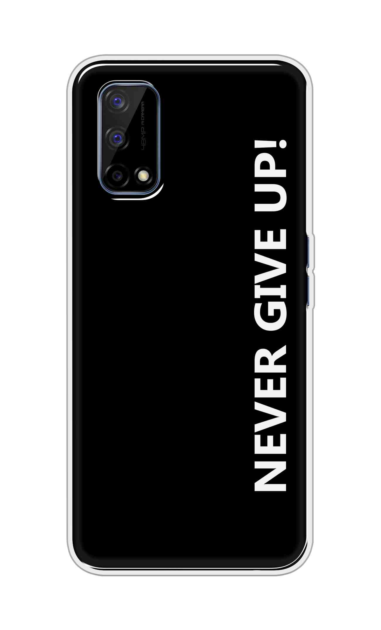 Coberta Back Cover For Realme Narzo 30 Pro Back Cover Stylish Case - Never Give Up in Black Design D16656