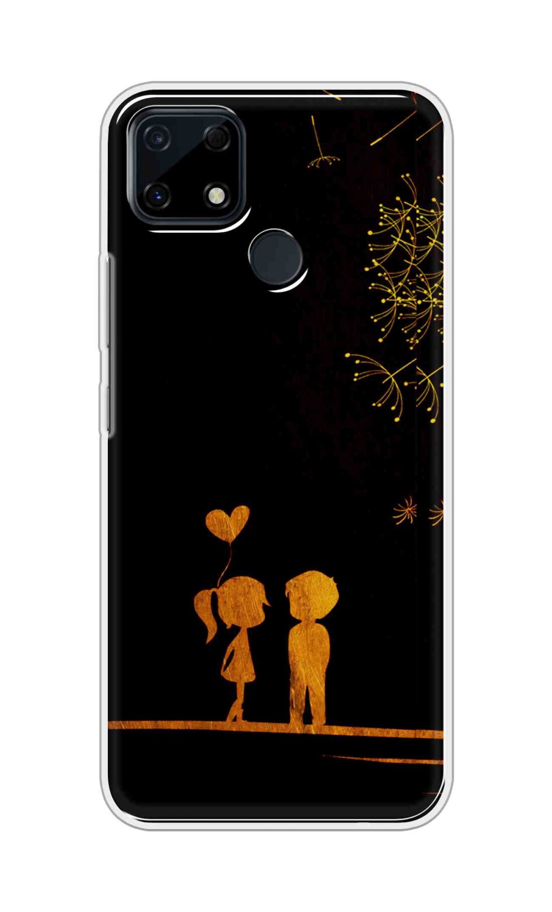 Coberta Back Cover For Realme Narzo 30A Back Cover Stylish Case - Girl and Boy Love in Black Design D11017