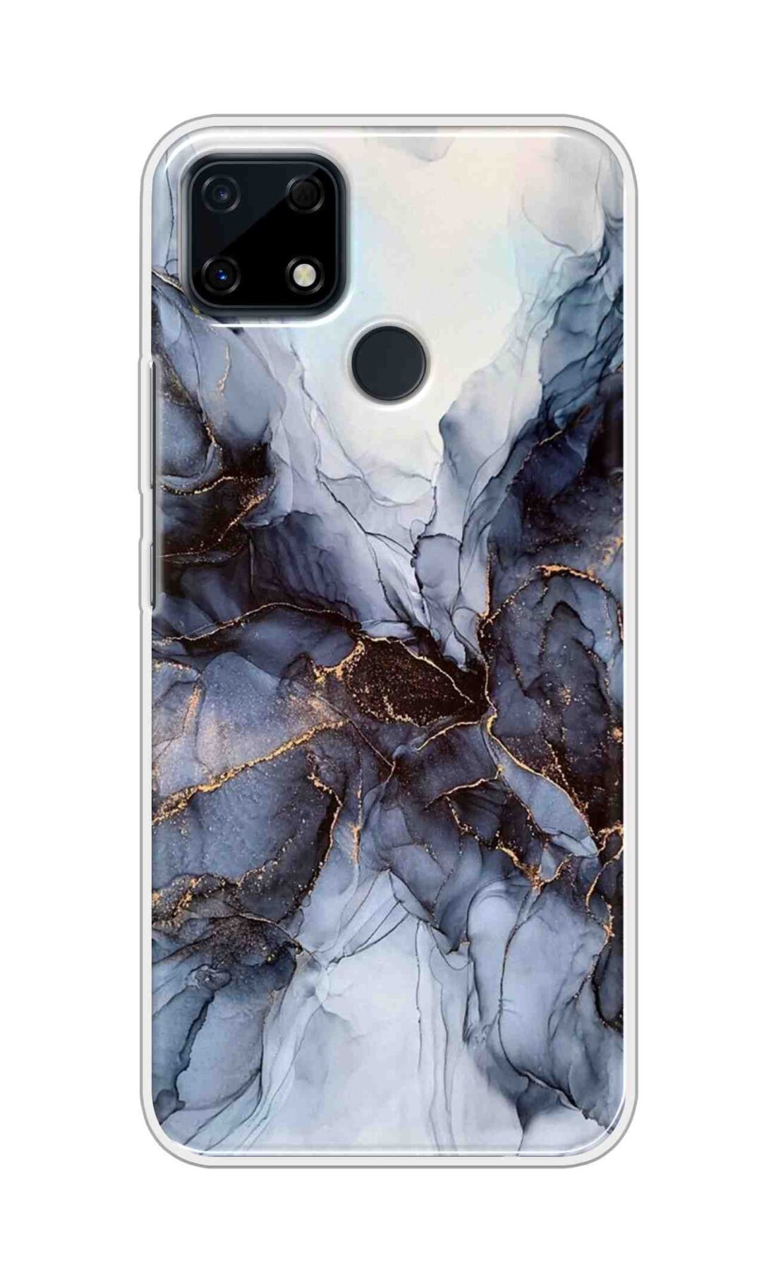 Coberta Back Cover For Realme Narzo 30A Back Cover Stylish Case - Light Blue Marble Design D16039