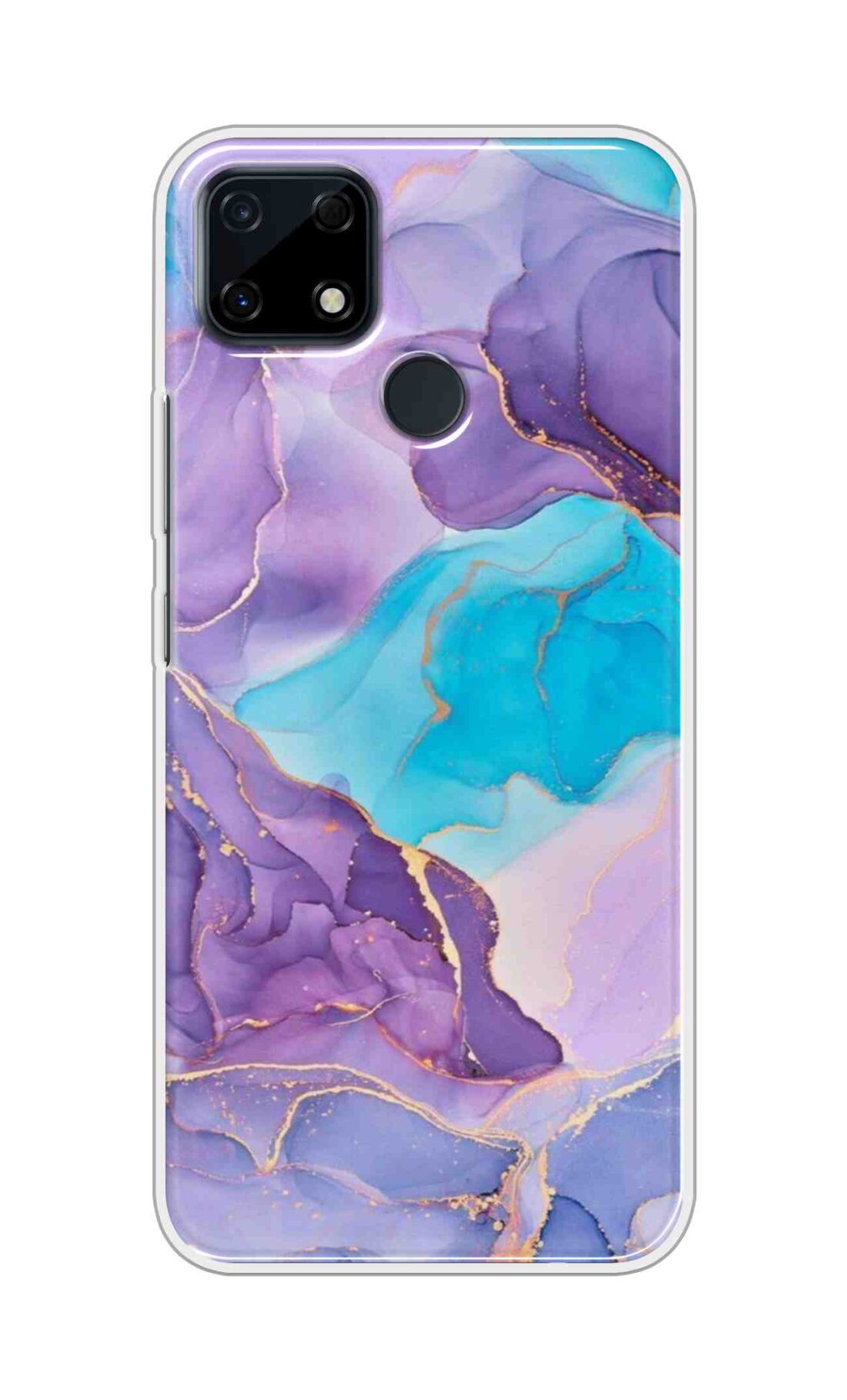 Coberta Back Cover For Realme Narzo 30A Back Cover Stylish Case - Purple and Blue Marble Design D16216