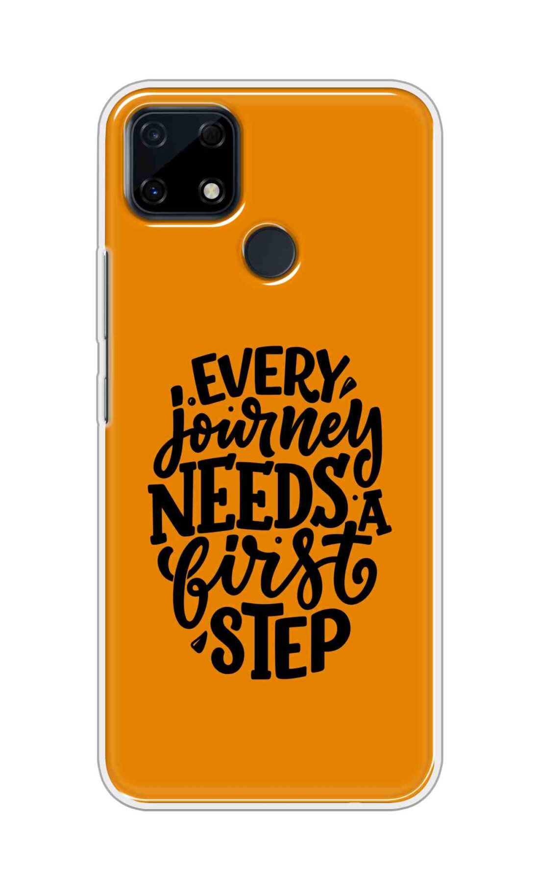 Coberta Back Cover For Realme Narzo 30A Back Cover Stylish Case - Every Journey Needs a First Step in Orange Design D16503