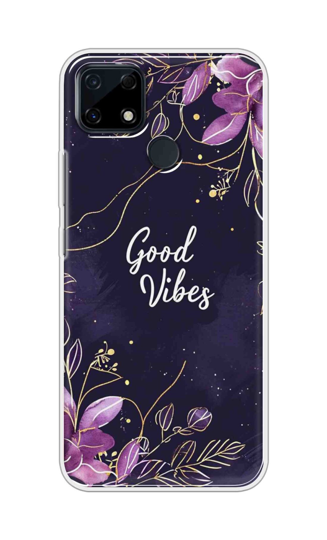 Coberta Back Cover For Realme Narzo 30A Back Cover Stylish Case - Good Vibes in Flowers Design D16517