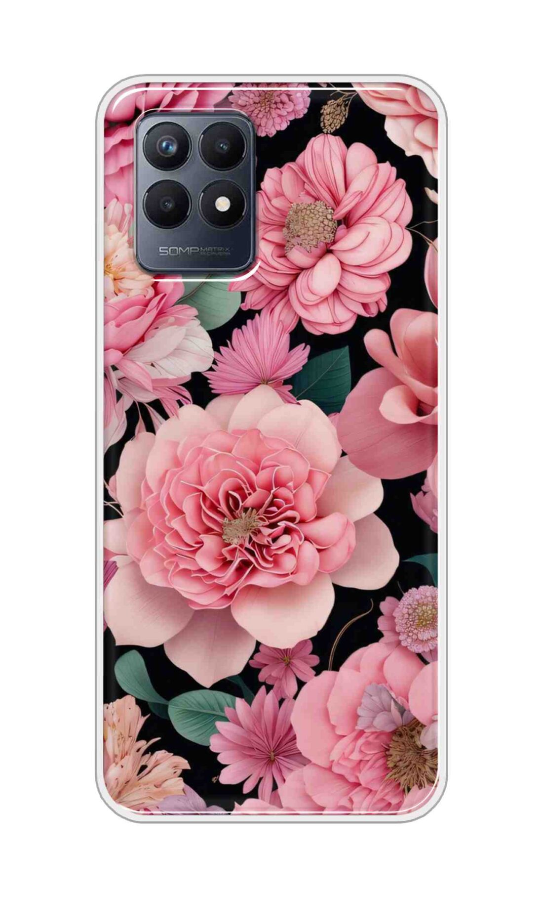 Coberta Back Cover For Realme Narzo 50 Back Cover Stylish Case - Pink Lotus Flowers Design D16233