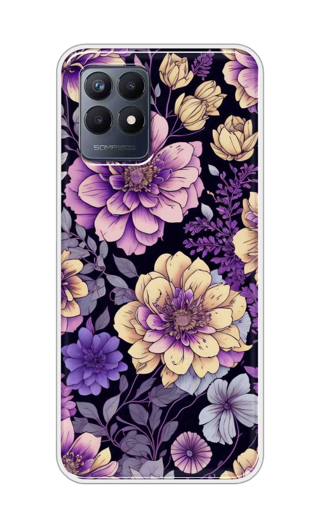 Coberta Back Cover For Realme Narzo 50 Back Cover Stylish Case - Pink and Yellow Lotus Flowers Design D16263