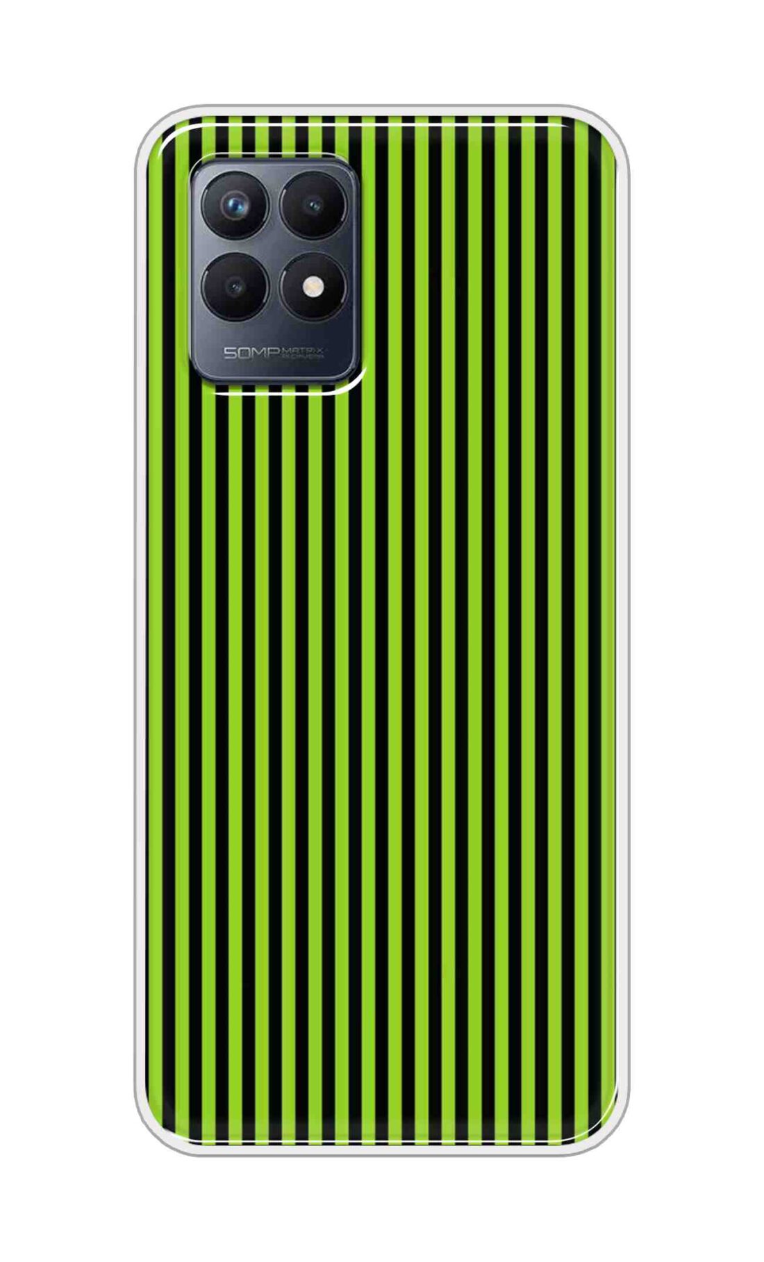 Coberta Back Cover For Realme Narzo 50 Back Cover Stylish Case - Green and Black Liner Design D16511