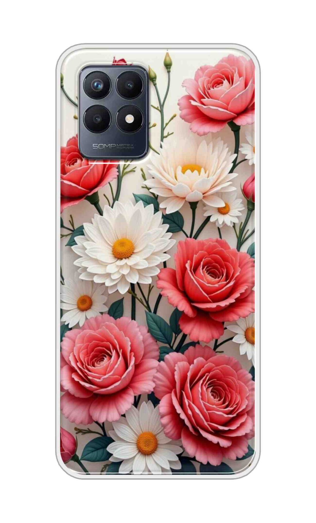 Coberta Back Cover For Realme Narzo 50 Back Cover Stylish Case - Sunflowers and Rose Design D16557