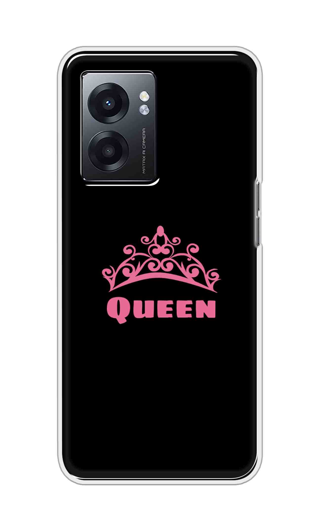 Coberta Back Cover For Realme Narzo 50 5G Back Cover Stylish Case - Queen Texts in Black Design D11091