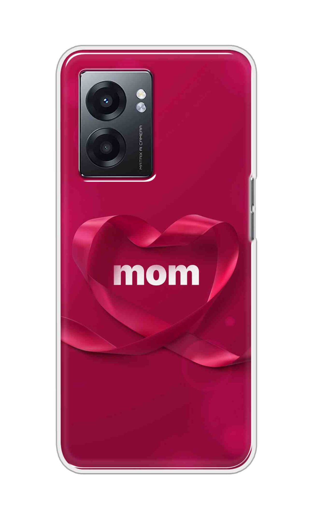 Coberta Back Cover For Realme Narzo 50 5G Back Cover Stylish Case - Mom texts in Red heart Design D11317