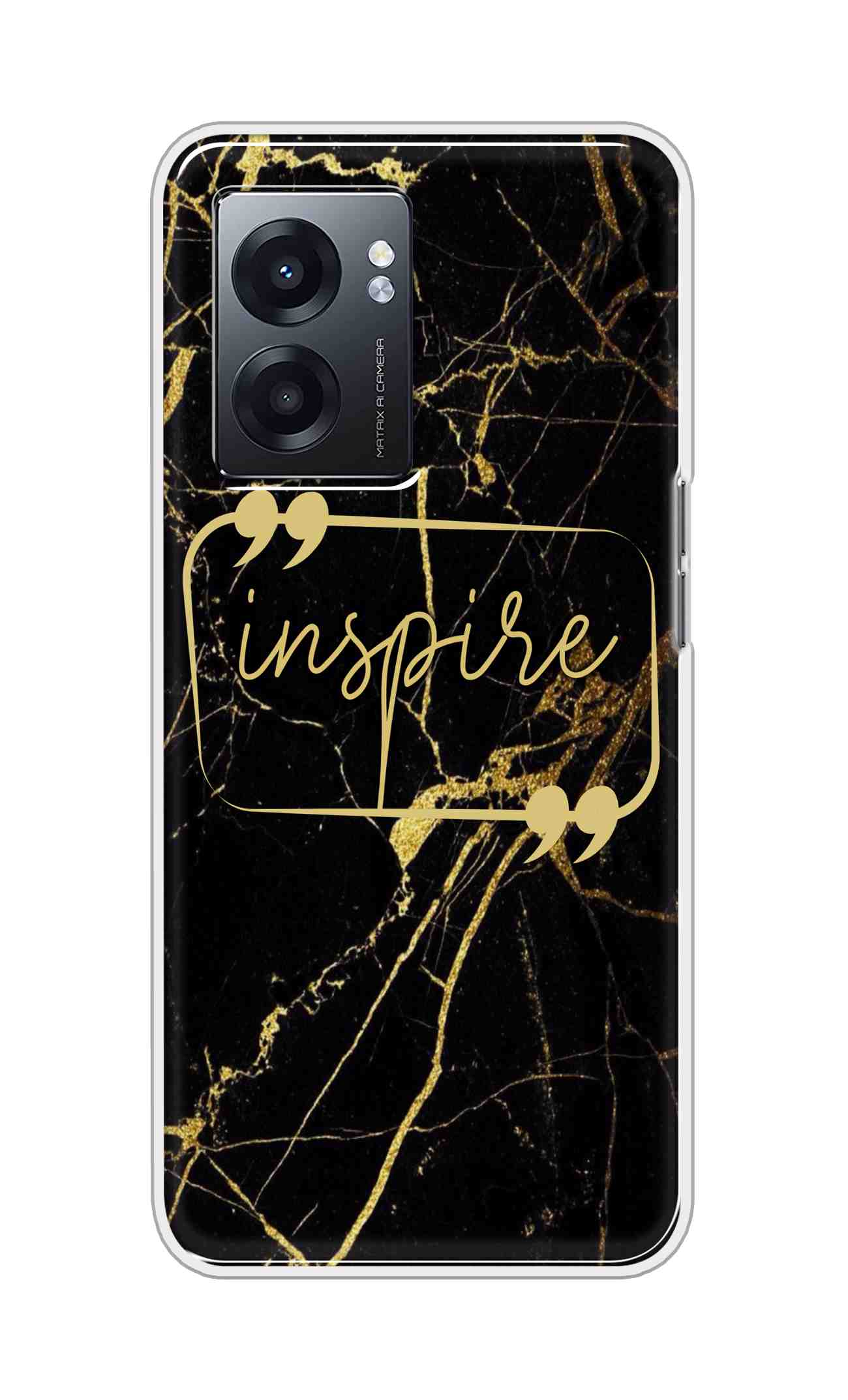 Coberta Back Cover For Realme Narzo 50 5G Back Cover Stylish Case - Inspire in Golden Marble Design D16509