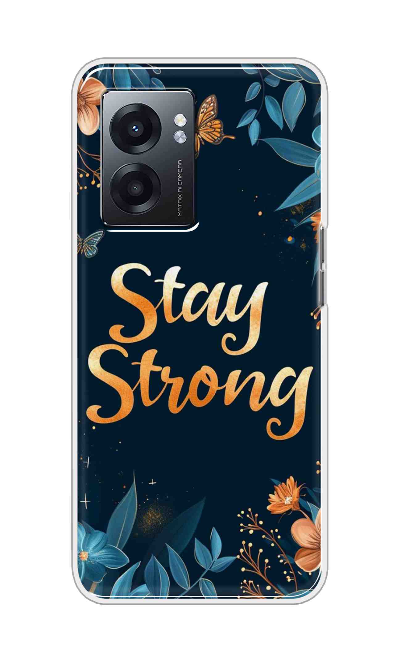Coberta Back Cover For Realme Narzo 50 5G Back Cover Stylish Case - Stay Strong with Flowers Design D16514