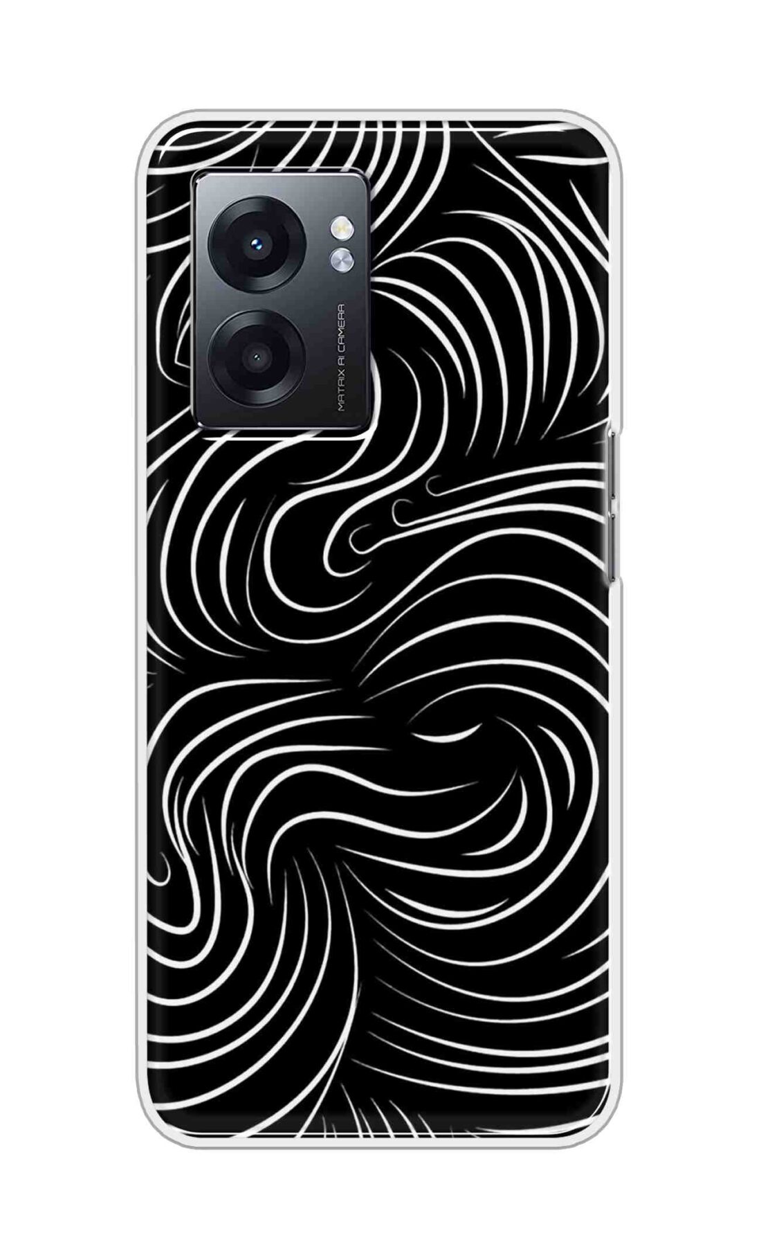 Coberta Back Cover For Realme Narzo 50 5G Back Cover Stylish Case - White Curves Design D16552