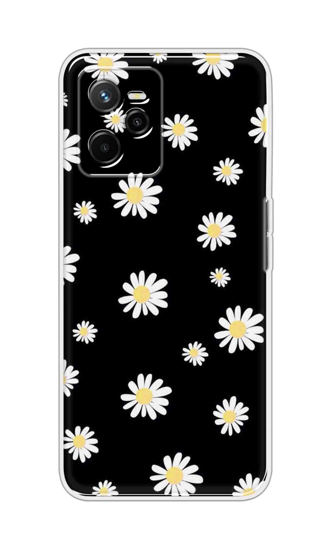 Coberta Back Cover For Realme Narzo 50A Prime Back Cover Stylish Case - Sun Flowers in Black Design D11094