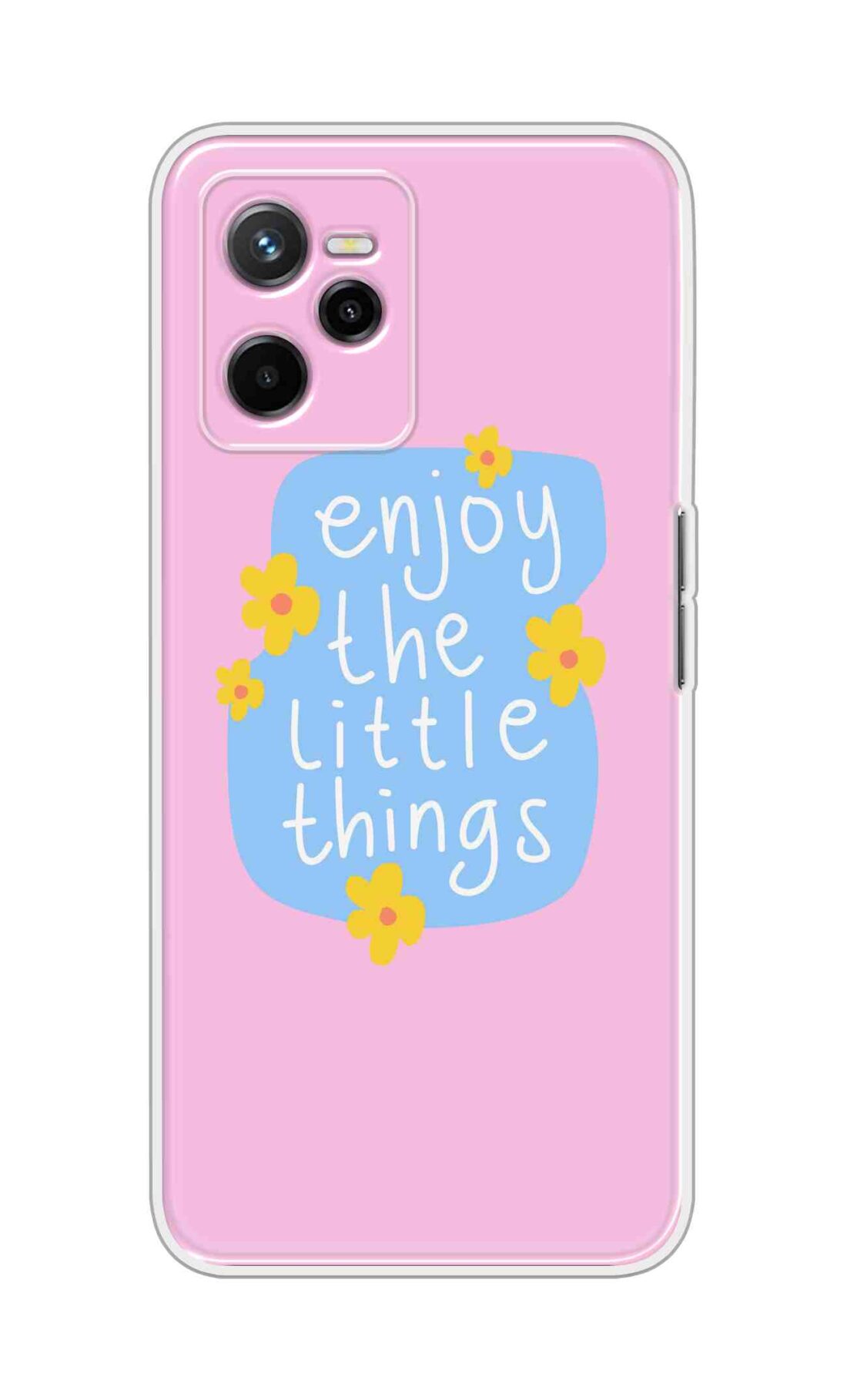 Coberta Back Cover For Realme Narzo 50A Prime Back Cover Stylish Case - Enjoy the Little Things in Pink Design D16504