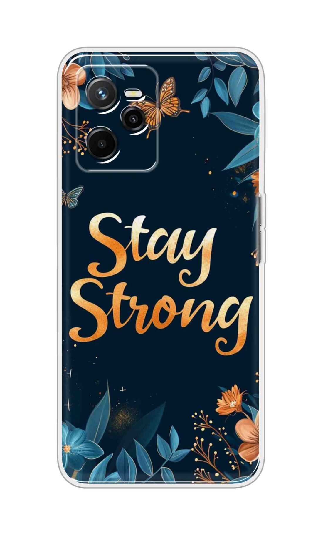 Coberta Back Cover For Realme Narzo 50A Prime Back Cover Stylish Case - Stay Strong with Flowers Design D16514
