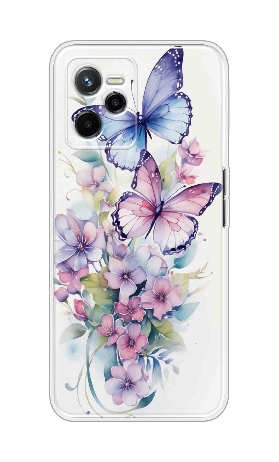 Coberta Back Cover For Realme Narzo 50A Prime Back Cover Stylish Case - Butterfly with Flowers Design D16524