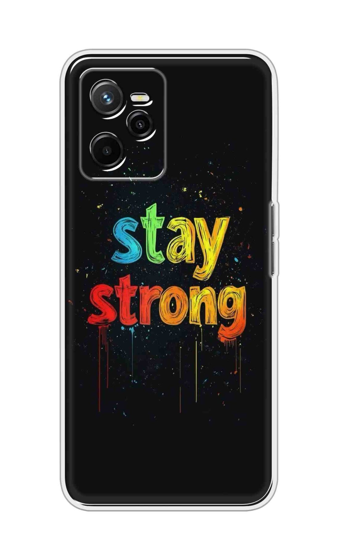 Coberta Back Cover For Realme Narzo 50A Prime Back Cover Stylish Case - Stay Strong in Black Design D16558