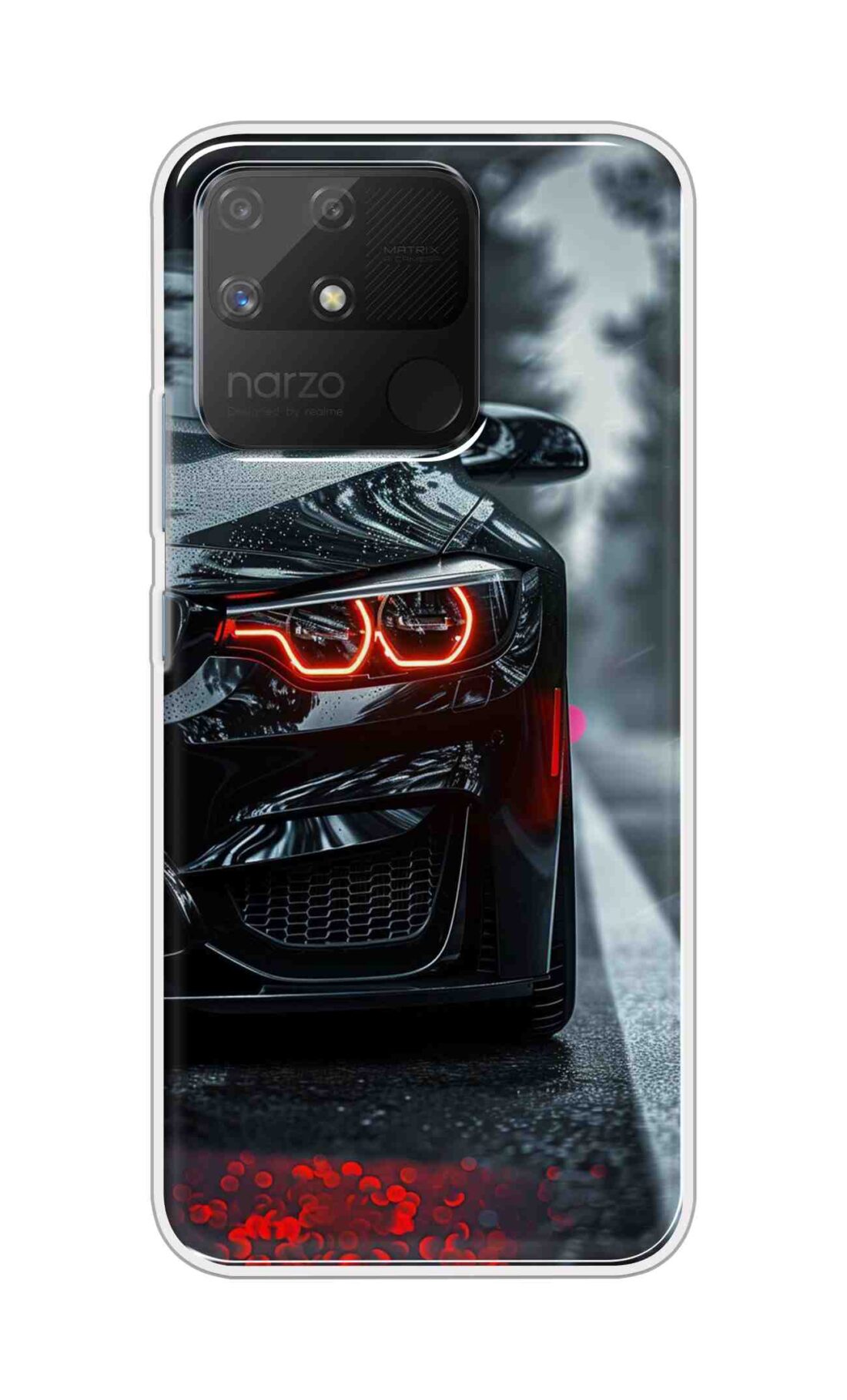 Coberta Back Cover For Realme Narzo 50a Back Cover Stylish Case - Black Car Design D16542