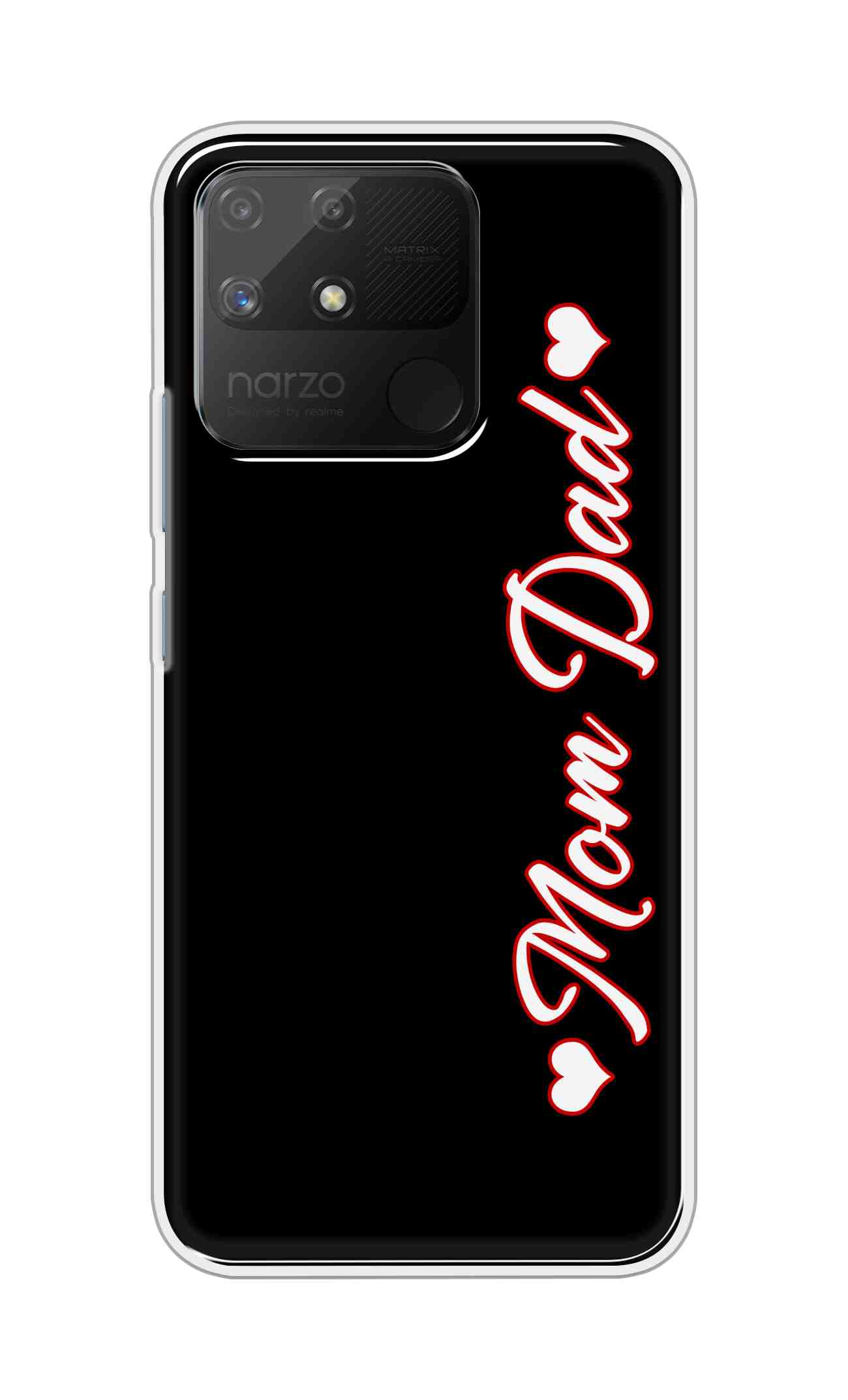 Coberta Back Cover For Realme Narzo 50a Back Cover Stylish Case - Mom and Dad in Black Design D16655
