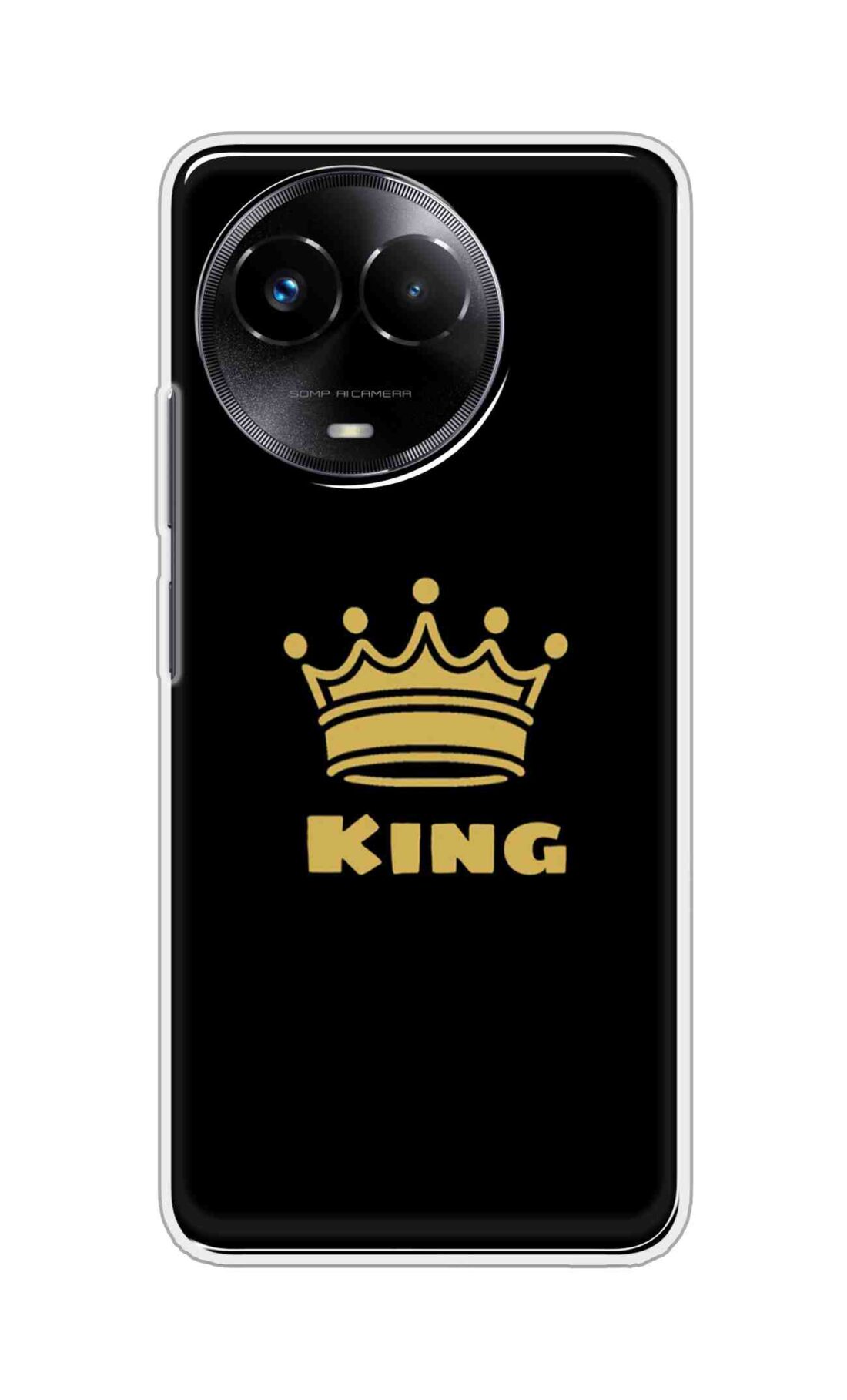 Coberta Back Cover For Realme Narzo 60x Back Cover Stylish Case - King Texts in Black Design D11092