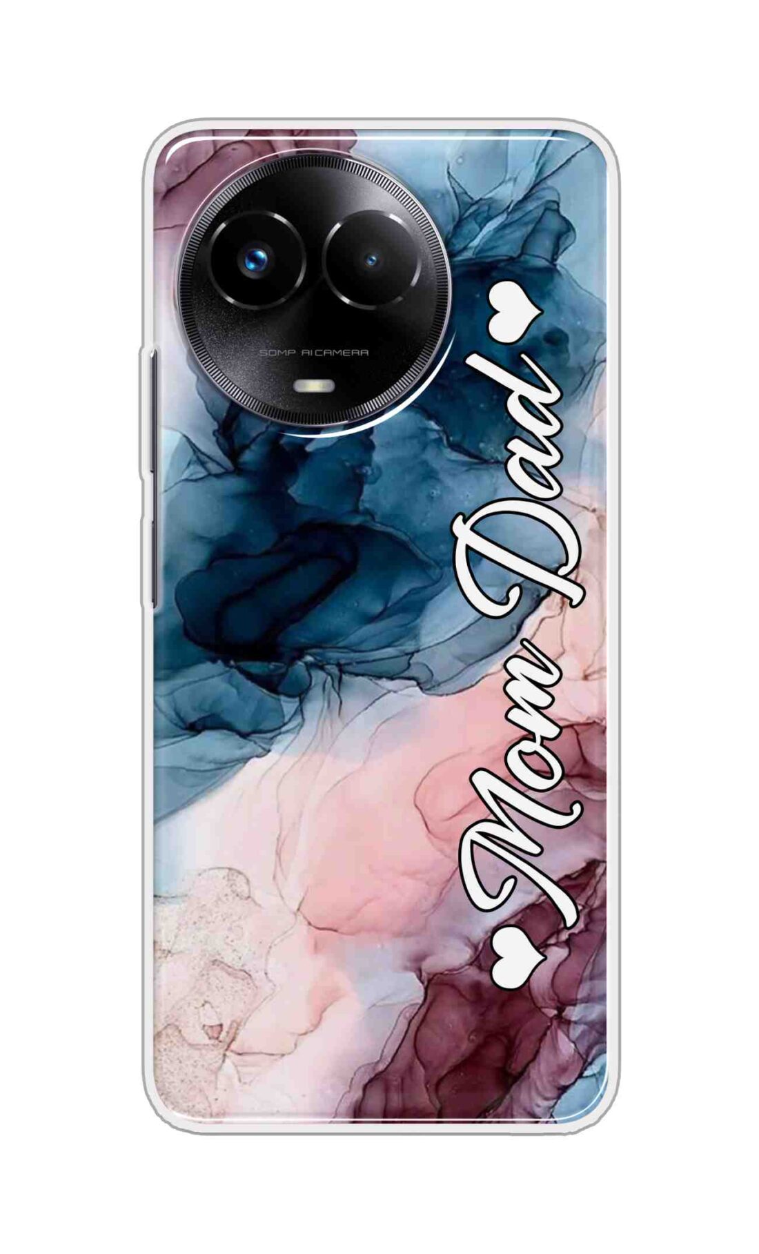 Coberta Back Cover For Realme Narzo 60x Back Cover Stylish Case - Mom and Dad on Colourful Marble D16654