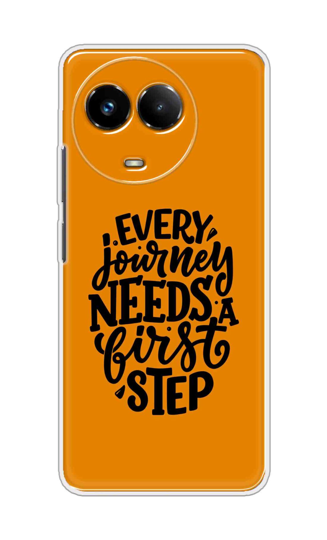 Coberta Back Cover For Realme Narzo 60x 5G Back Cover Stylish Case - Every Journey Needs a First Step in Orange Design D16503